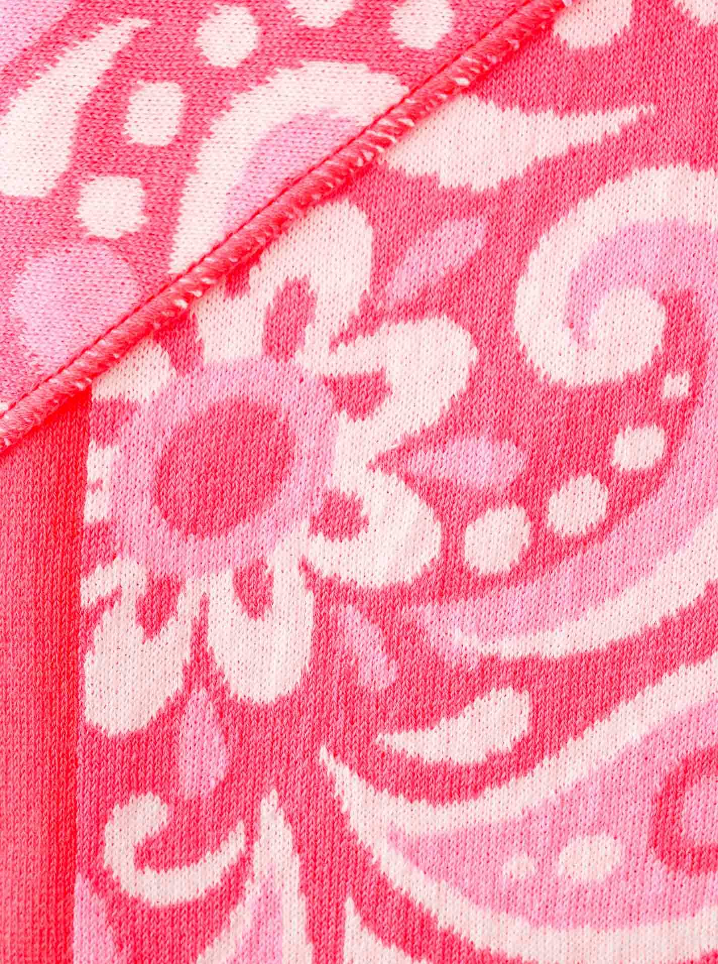 Zwillingsherz Dreieckstuch »"Blumige Aussichten"« Florales Muster, Kante Uni, Strick