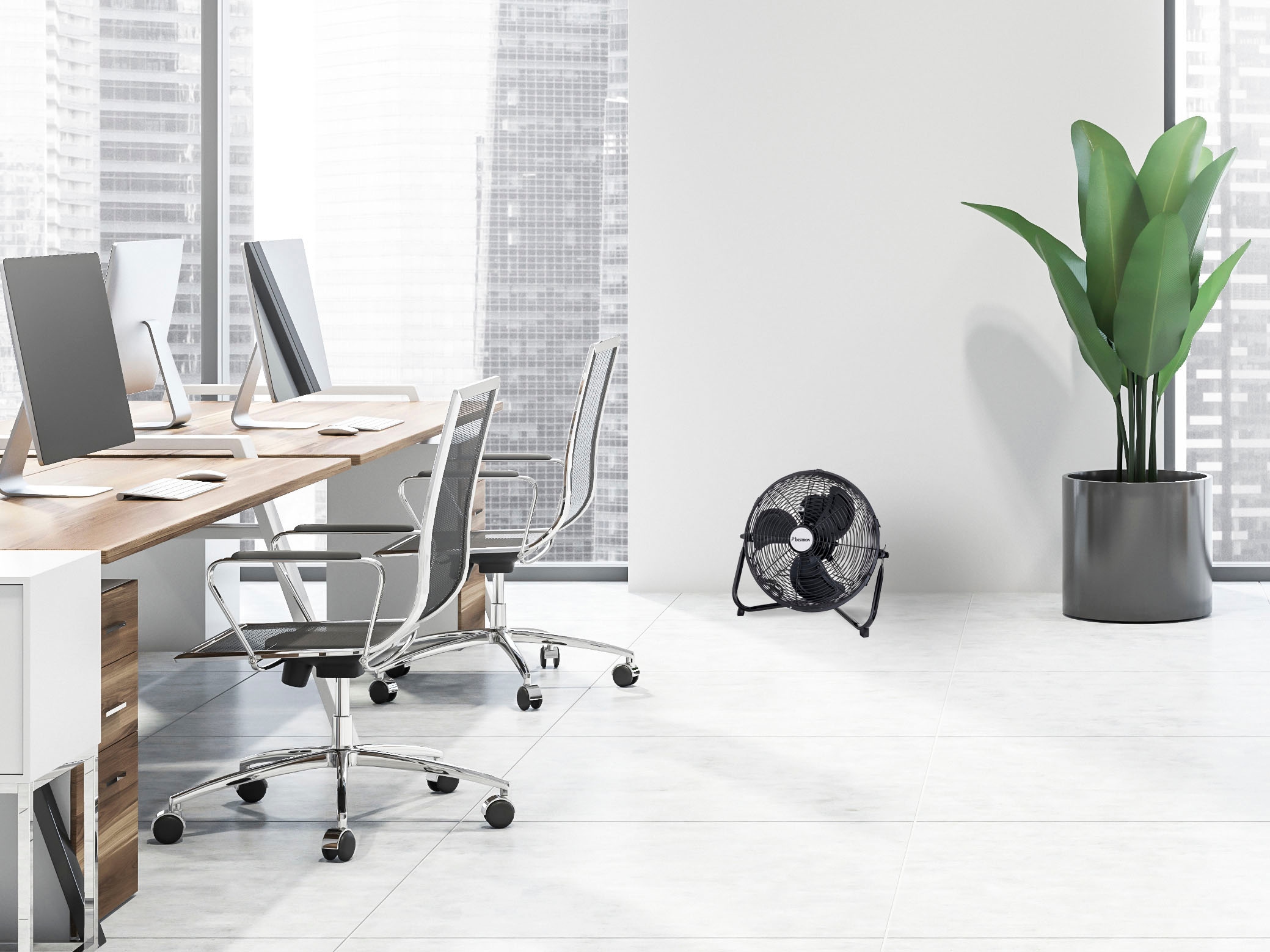 bestron Bodenventilator »im Retro-Stil«, Vertikal verstellbar, Höhe: 39 cm, Ø 35 cm, 55 W, Schwarz