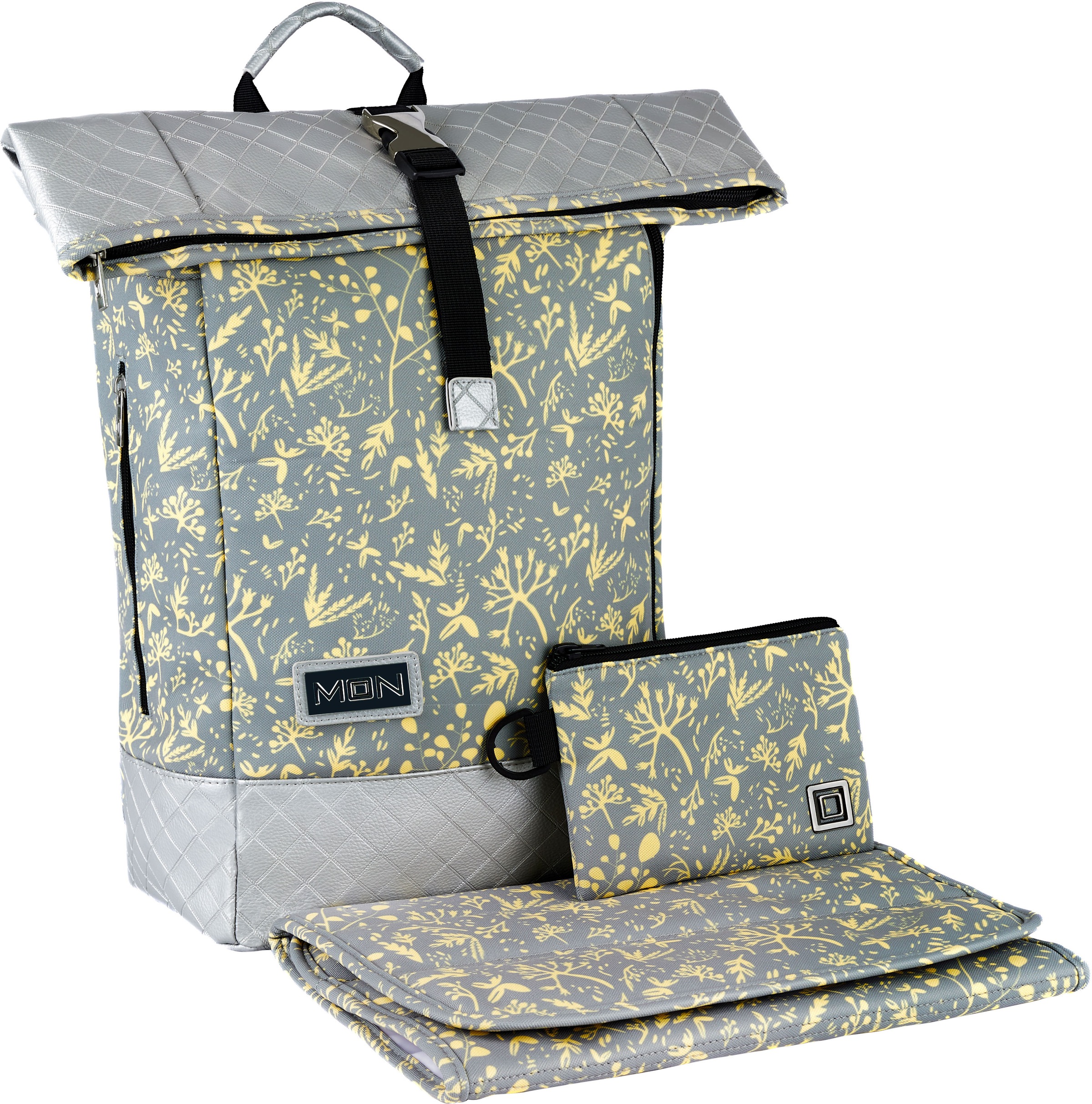 Moon Wickelrucksack »Rolltop, Special Edtion, Ice Flower«, mit Befestigungssystem für den Kinderwagen