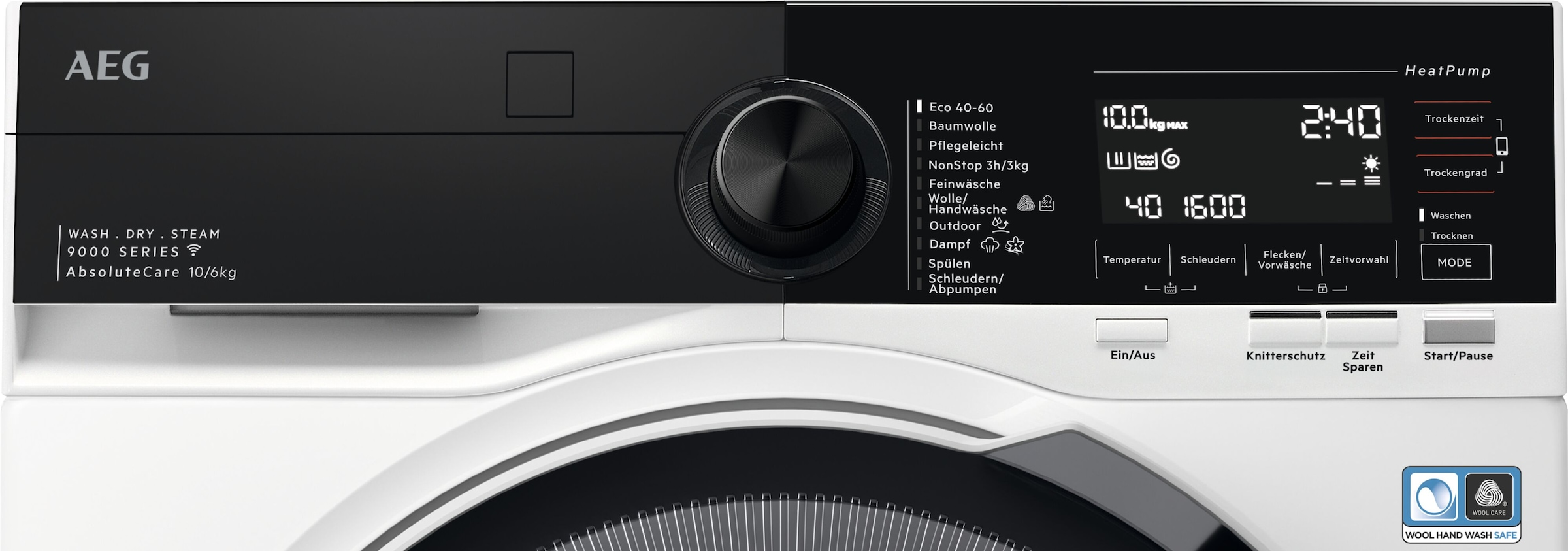 AEG Waschtrockner »LWR9W81600« 9000 AbsoluteCare® 10 kg /6 kg 76 dB(A) AbsoluteCare®: Wärmepumpe und kein Einlaufen von Wolle und Seide