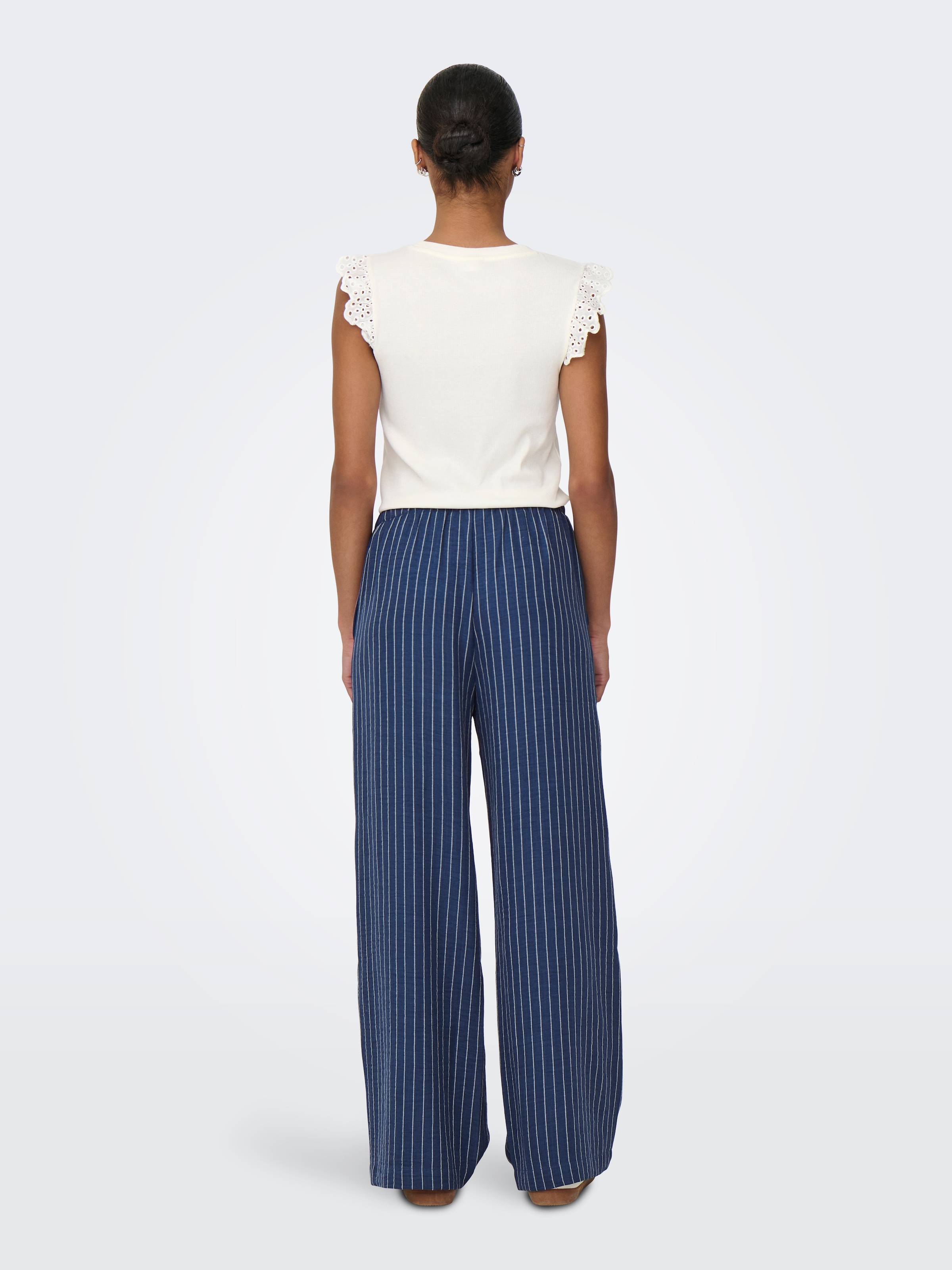 JDY Schlupfhose »JDYPOWER MW WIDE PANT WVN NOOS«  Materialmix, regular fit