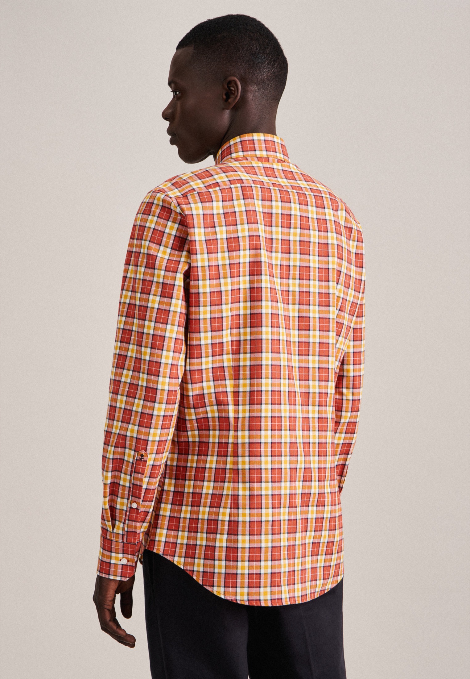 seidensticker Flanellhemd »Slim«, Slim Langarm Button-Down-Kragen Karo