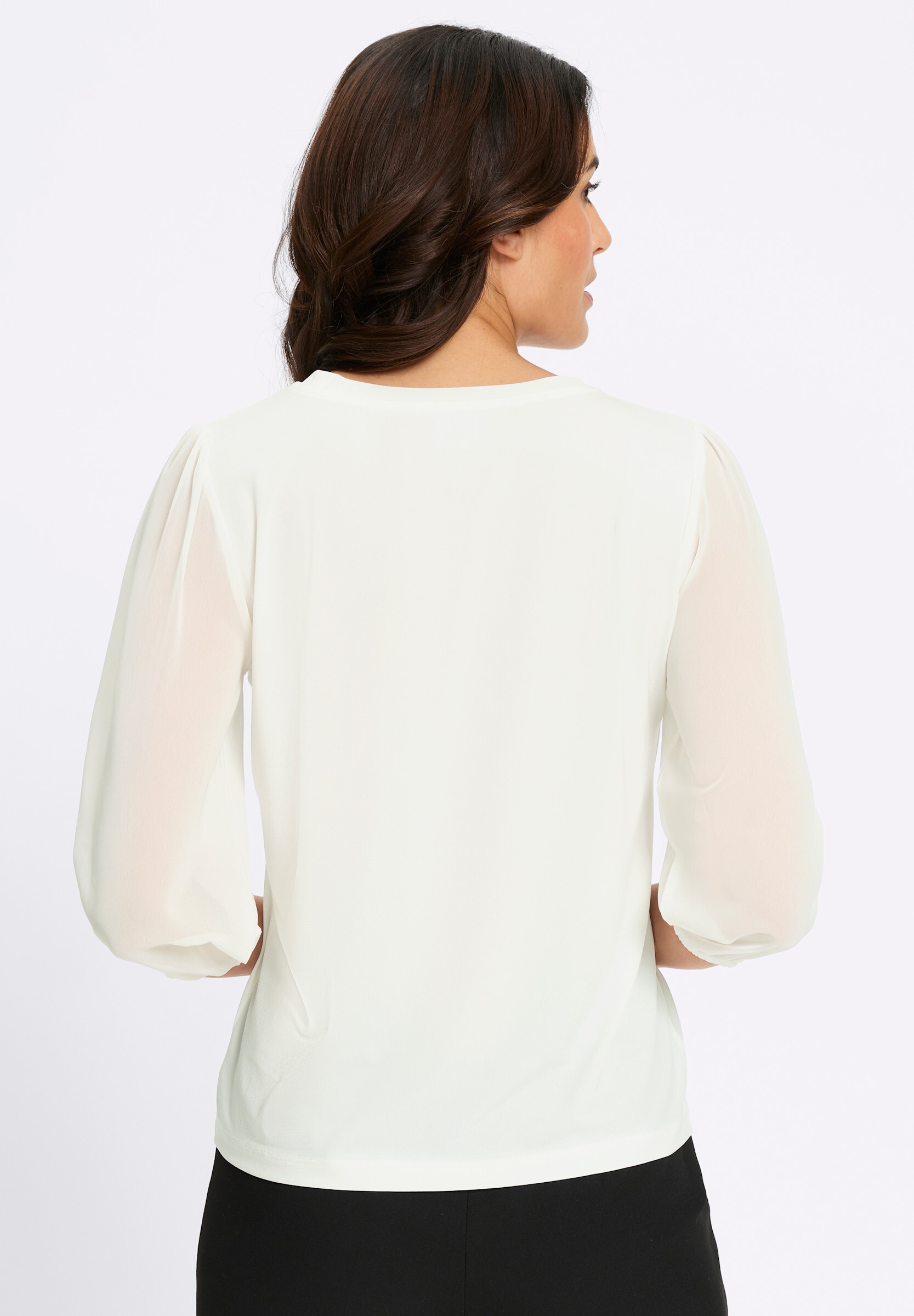 Witt T-Shirt »Rundhals-Shirt 3/4-Arm-Shirt mit aufgesetzter Deko-Blüte«