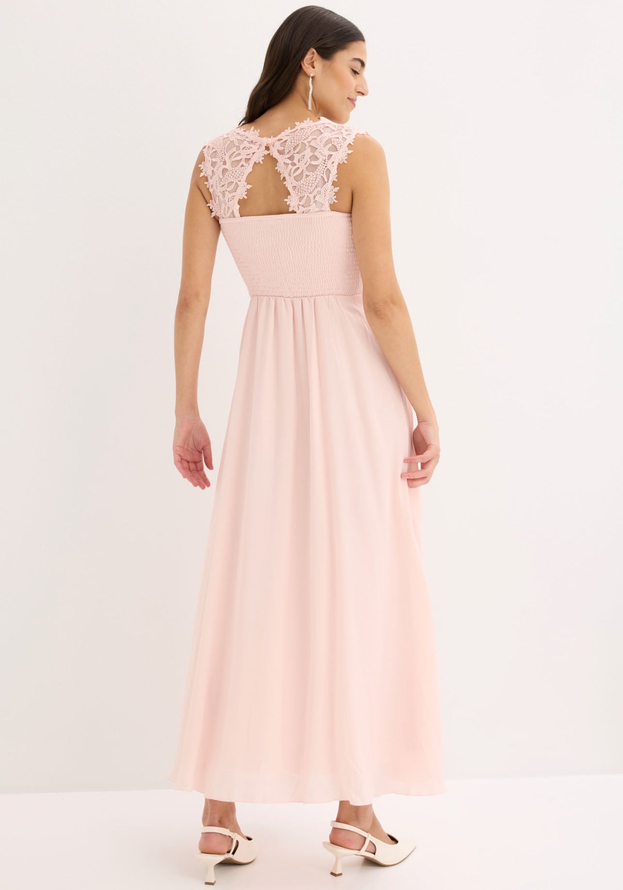 bonprix Maxikleid »Maxikleid mit Spitze« für festliche Anlässe, vollständig gefüttert, taillierte Passform
