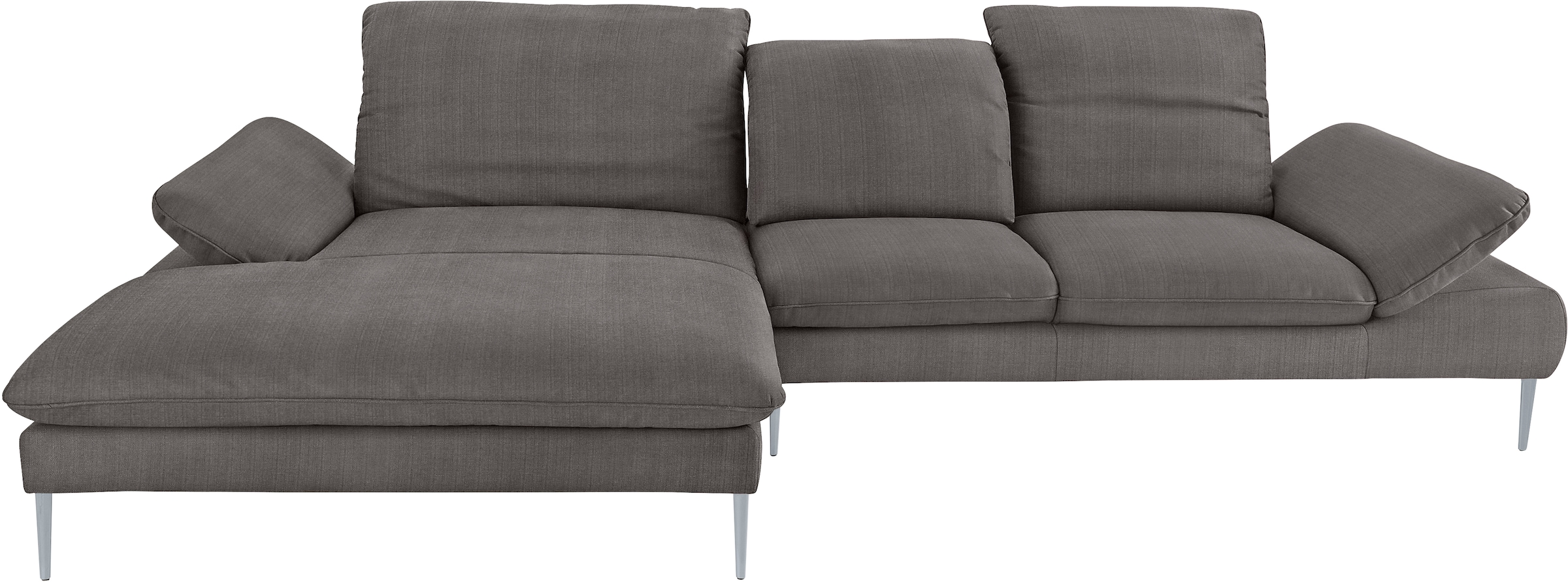 W.SCHILLIG Ecksofa »enjoy&MORE, Designsofa, bequem, zeitlos und elegant, L-Form«, mit Sitztiefenverstellung, Füße silber matt, Breite 340 cm