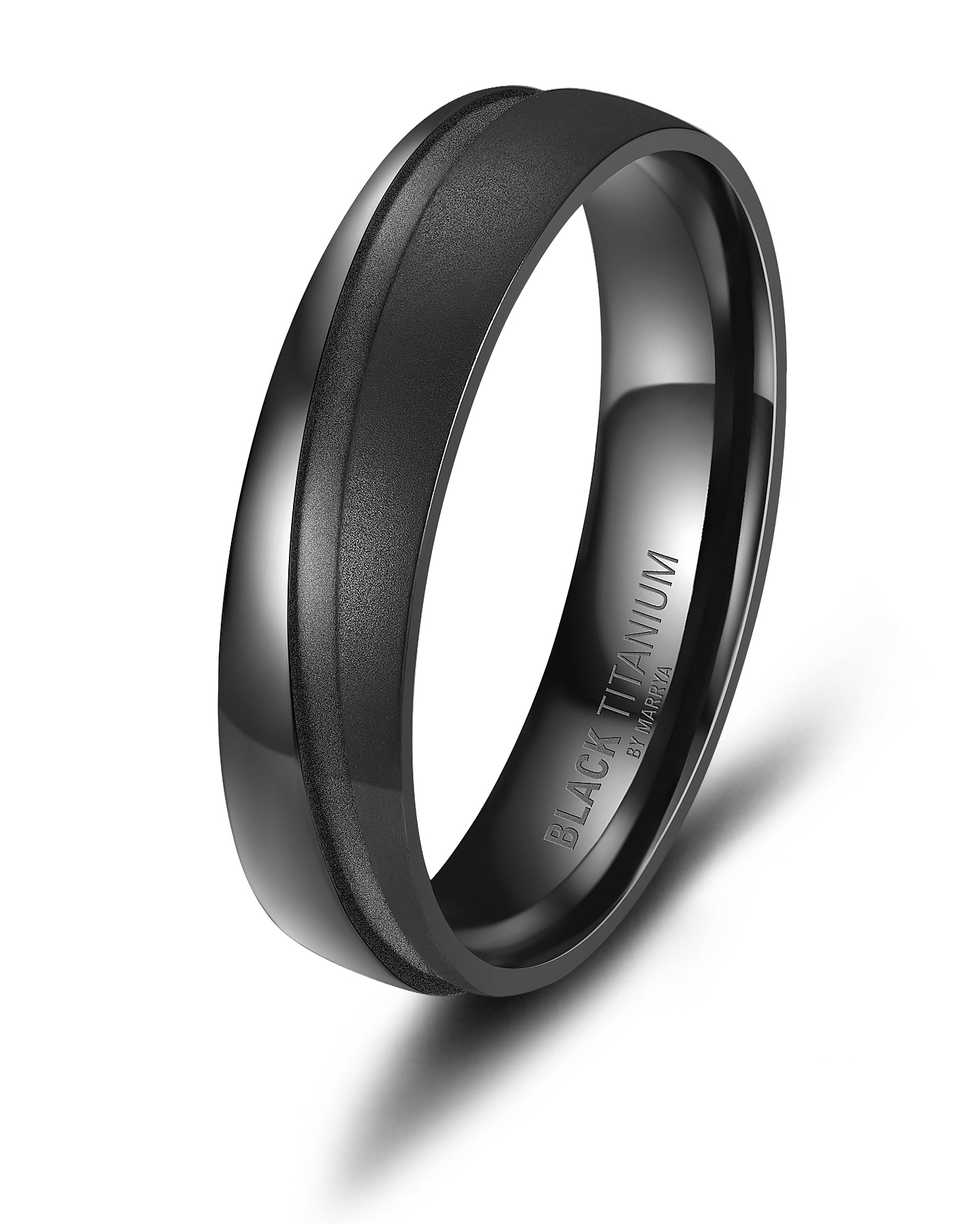 Marrya Perlenring »BLACK TITANIUM by MARRYA Black Titanium - Zirkonium Trauring Ehering Partnerring«