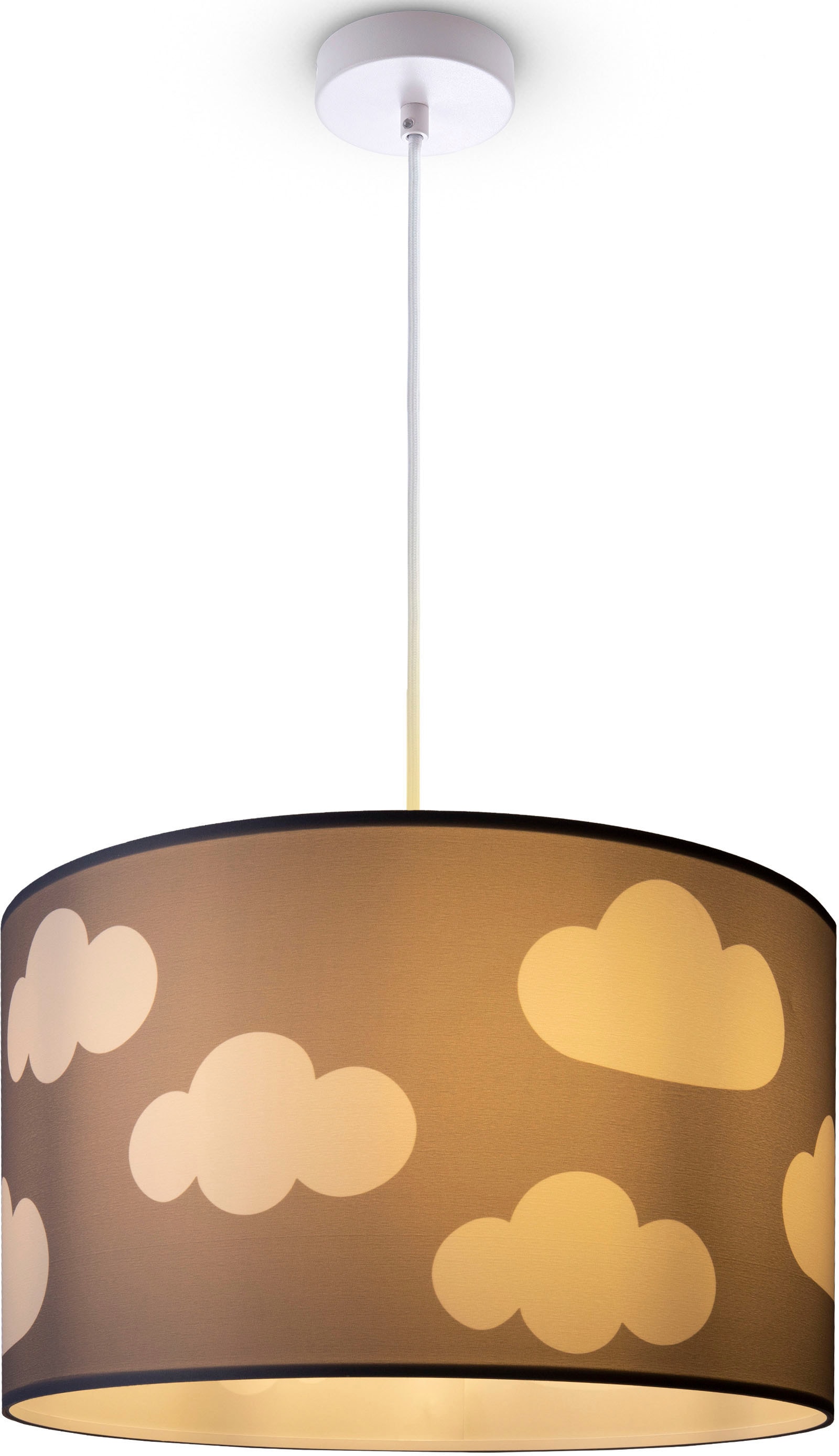 Paco Home Pendelleuchte »Hugo Cosmo«, Pendellampe Kinderzimmer Wolken  Himmel Stoff Lampenschirm Rund E27 online bestellen