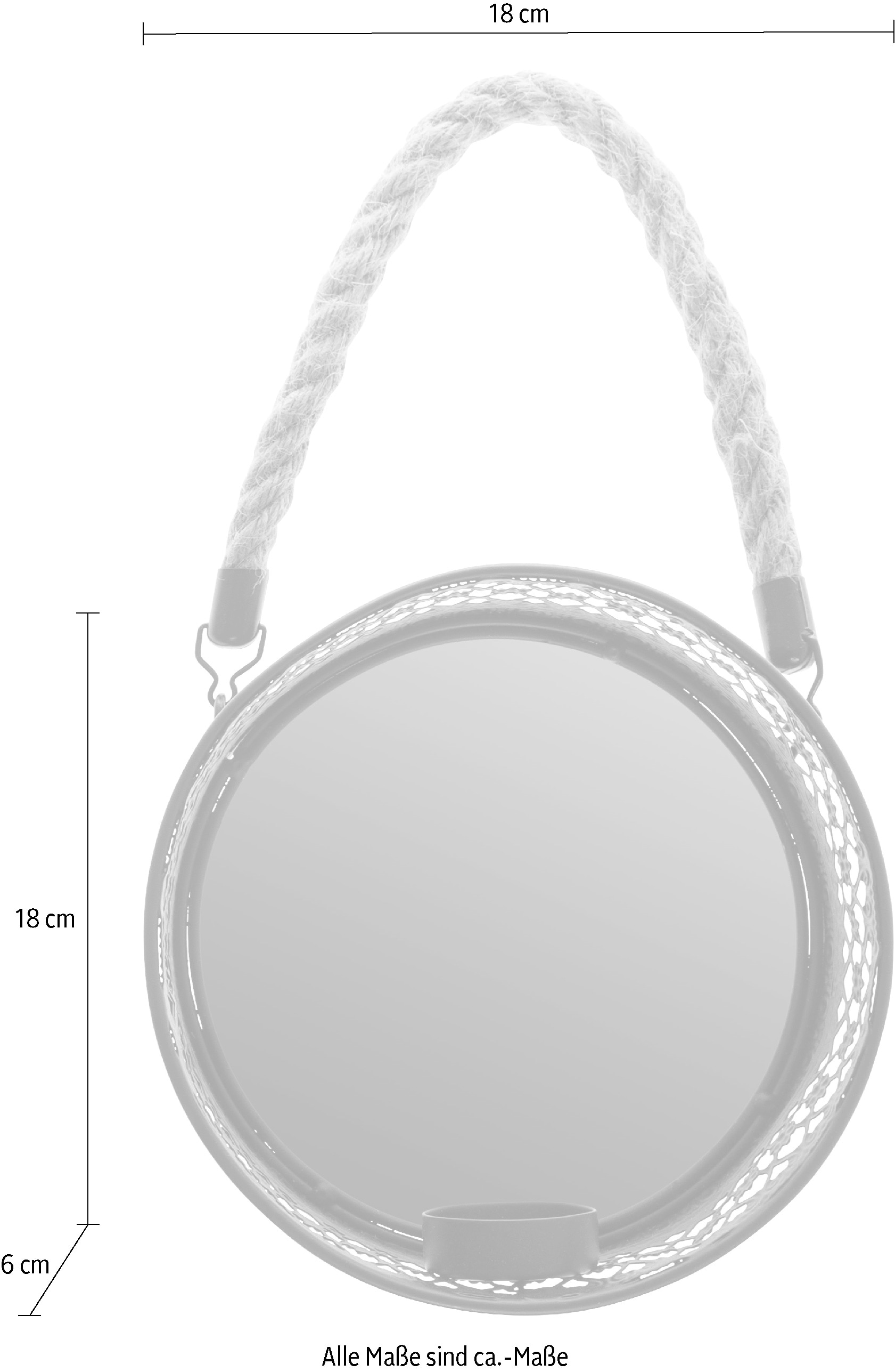 Myflair Möbel & Accessoires Spiegelwandblaker »Anandi, schwarz« Landhaus, rund