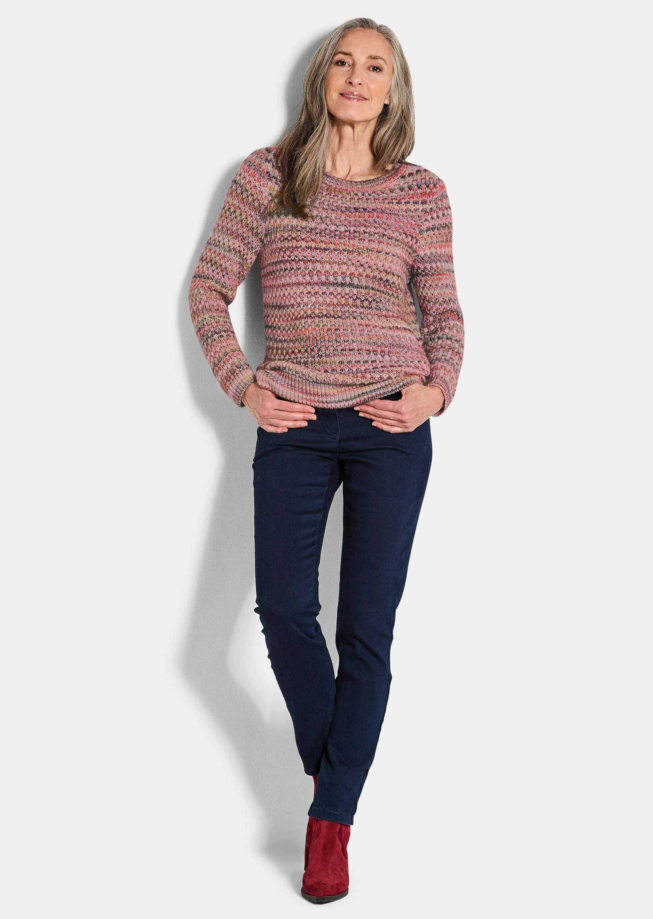 GOLDNER Rundhalspullover »Strickpullover in Multicolor-Optik«