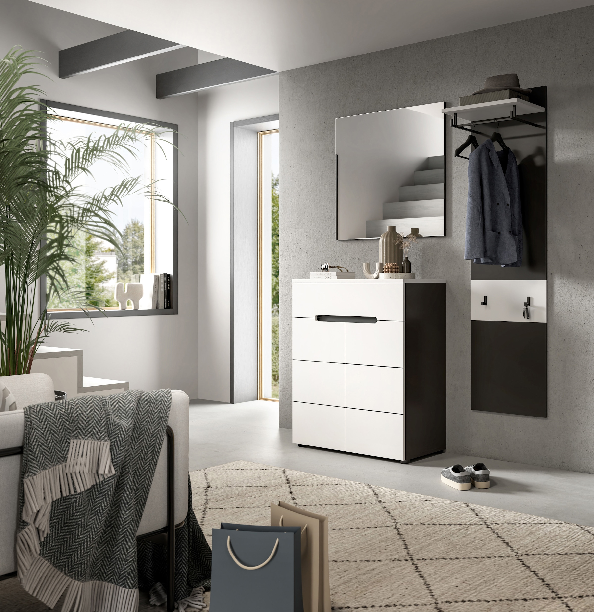 INOSIGN Garderobenpaneel »REHAT, TOPSELLER!, Höhe 165 cm, Hutablage, 2 Haken, Garderobenstange« in verschiedenen Farben erhältlich, 1 Stk. tlg. Paneel, Wandboard, Garderobe, Garderobenleiste, Garderobenboard