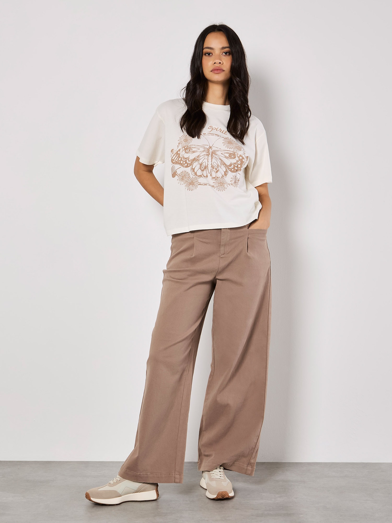 Apricot Shirttop »Top« mit Schmetterlingsdruck
