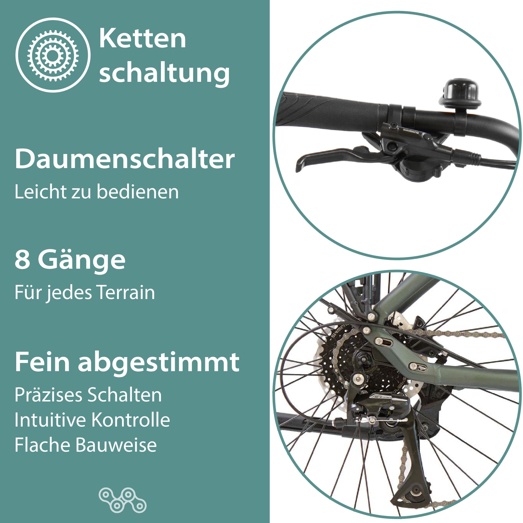 Tretwerk »Sonic« 8 Gang Shimano Acera M3020 SGS Schaltwerk Kettenschaltung Mittelmotor 250 W Pedelec, Elektrofahrrad für Damen u. Herren