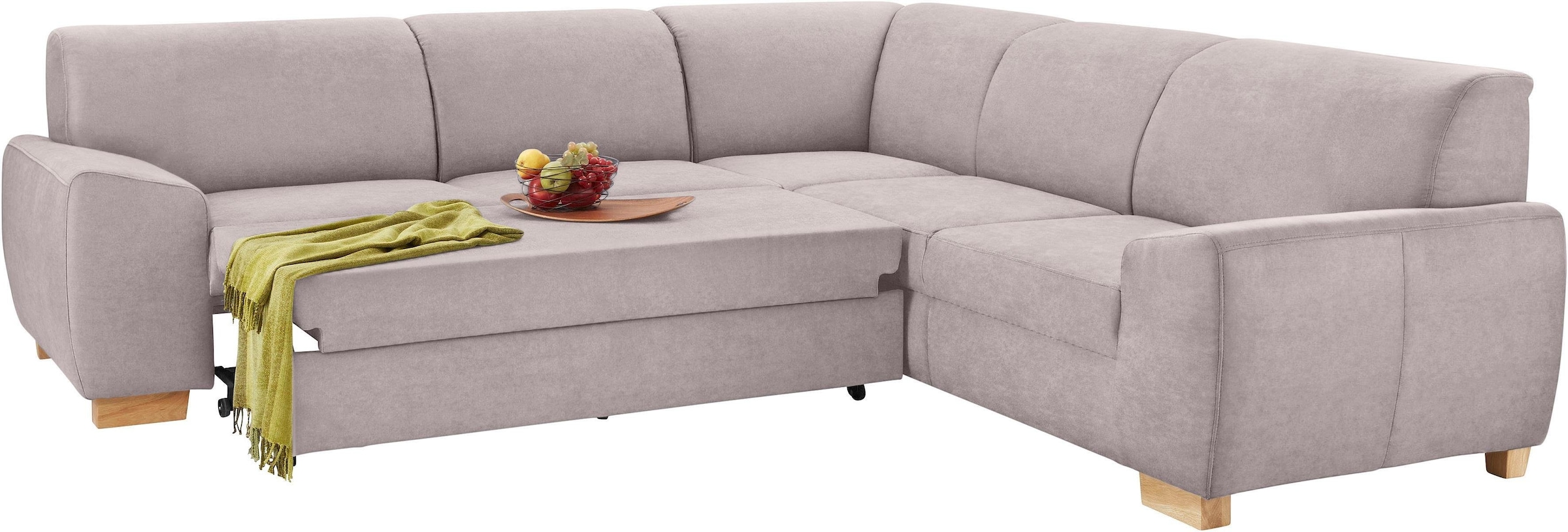 DOMO collection Ecksofa »Incanto kubische Formensprache, komfortabel, flache Armlehnen, L-Form«, wahlweise mit Bettfunktion