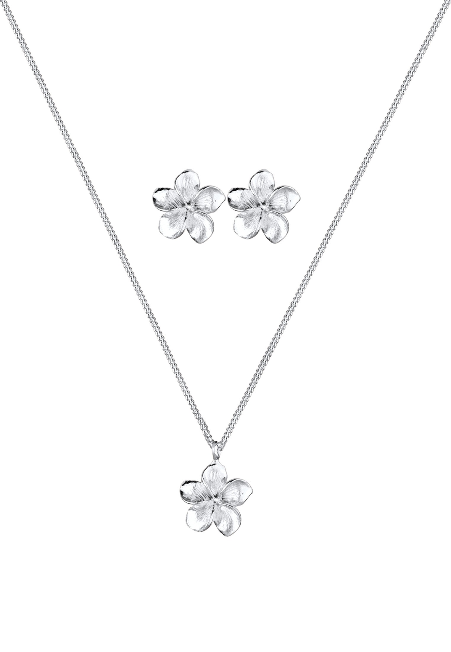 Elli Ohrring und Ketten Set »Schmuckset Frangipani Blüte 925 Sterling Silber« ()