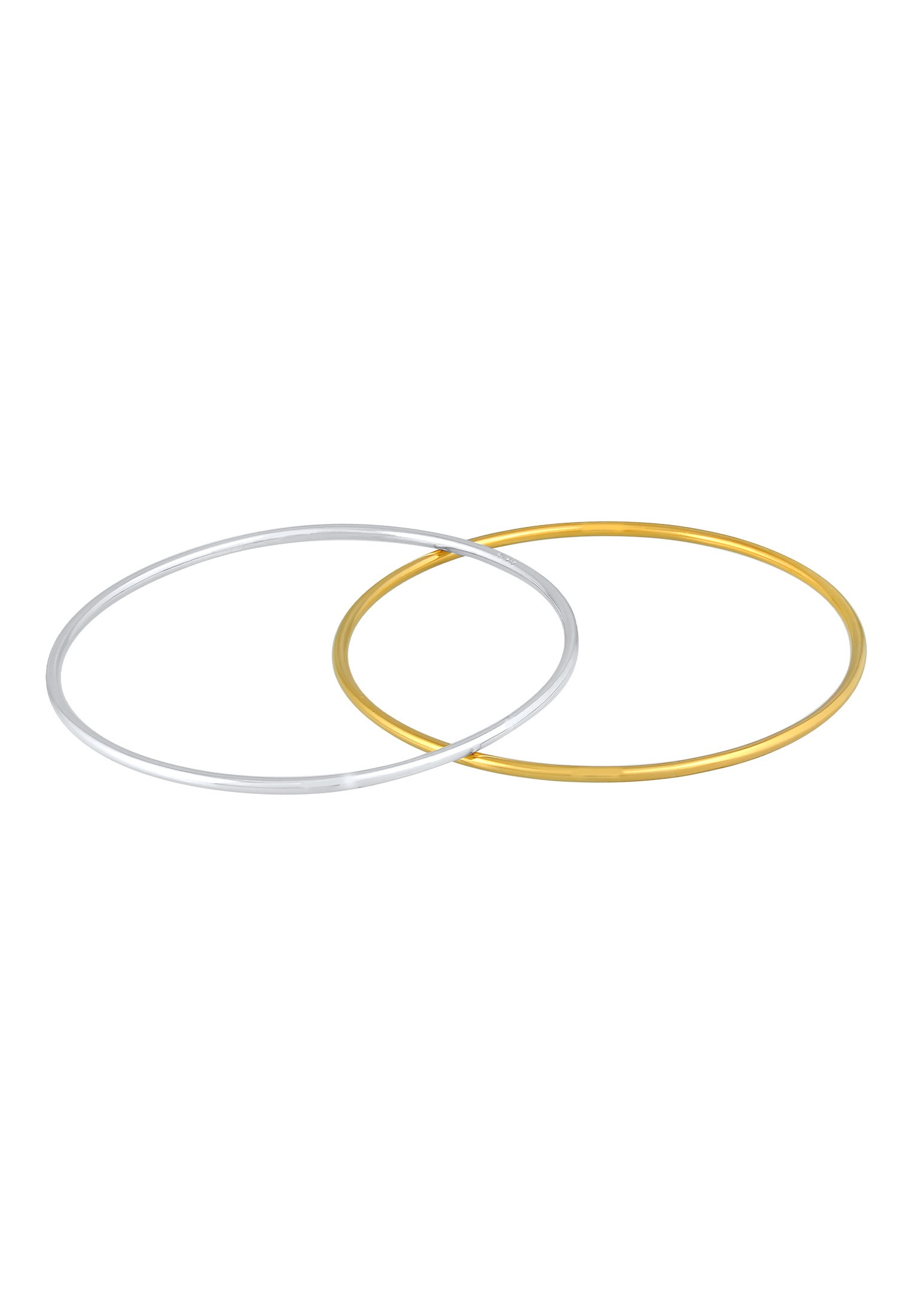 Elli Premium Armreif »Armband Armreif Basic Zart Bi-Color 2er Set 925 Silber«