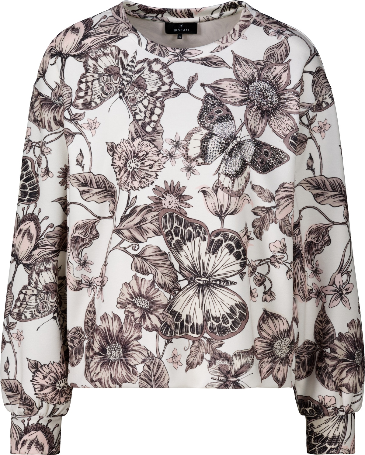 Monari Sweatshirt »Sweatshirt Blume allover«, Regular fit mit Blumenmuster
