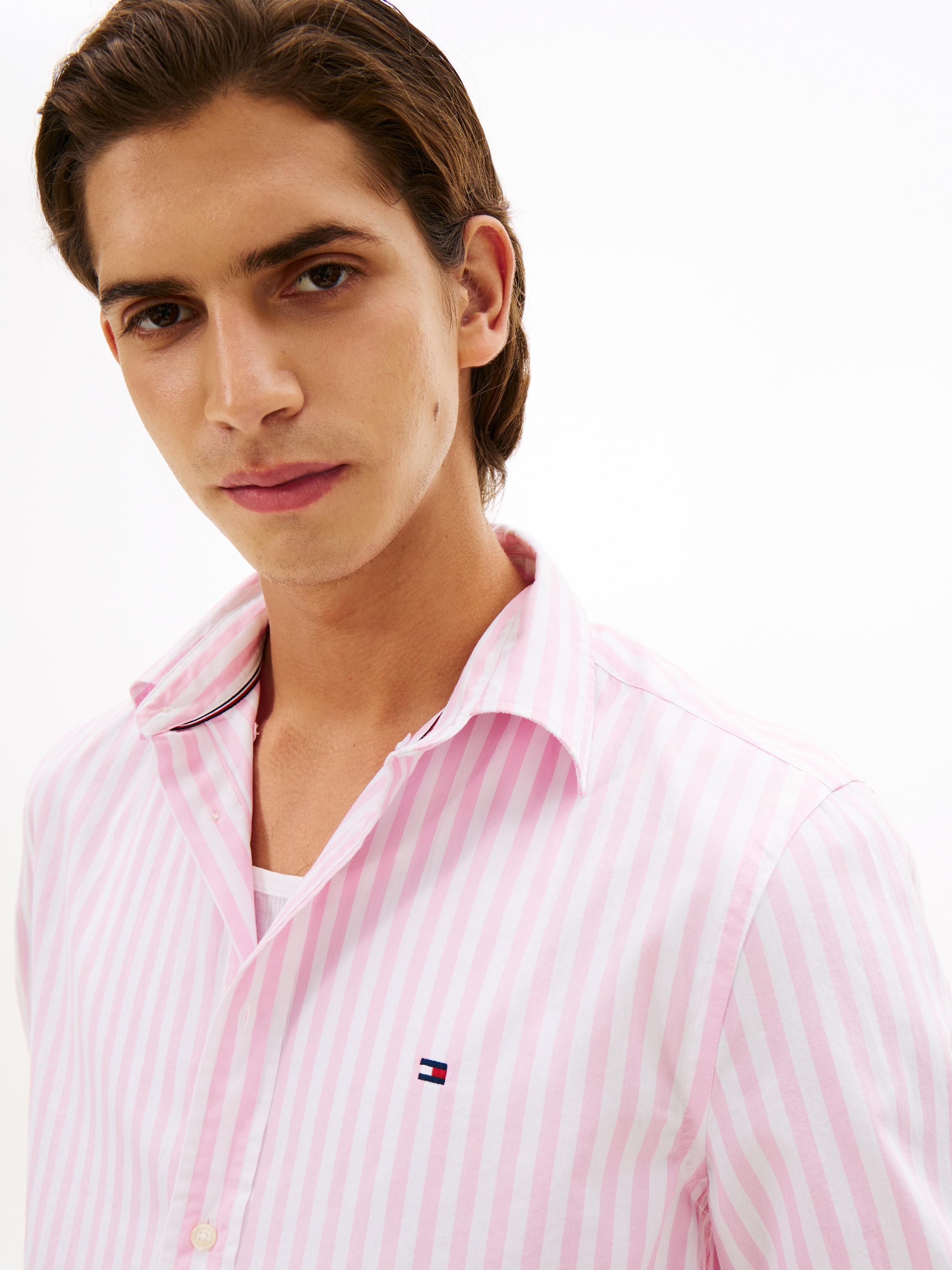 Tommy Hilfiger Langarmhemd »FLEX POPLIN CLASSIC STP Regular Fit« gestreift, Button-Down-Kragen