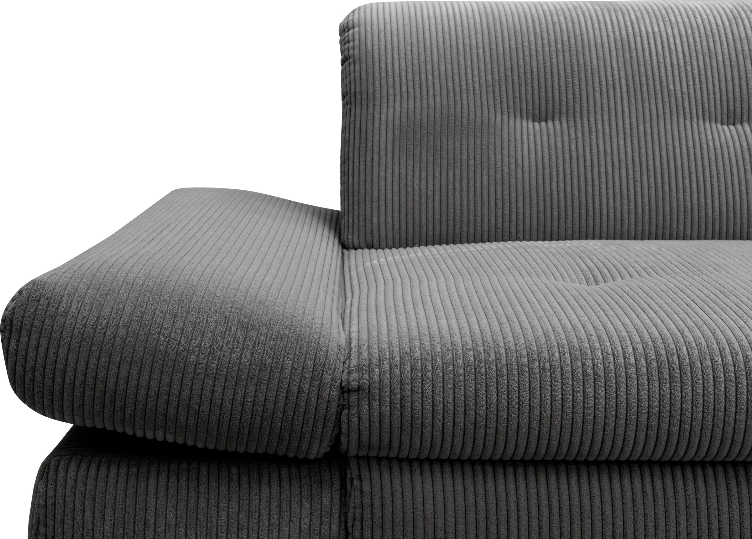 DOMO collection Ecksofa »Moric, L-Form, XXL-Sofa - Breite 300cm«, wahlweise mit Bettfunktion und Armteilverstellung, Cord