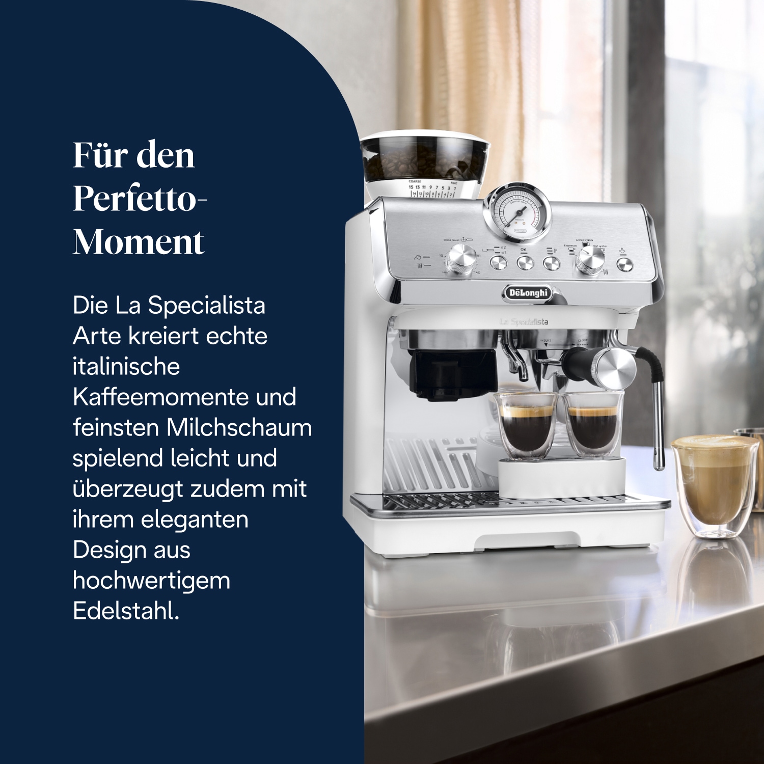 De'Longhi Espressomaschine »La Specialista Arte EC9155 - 4 Rezepte, 8 Mahlgradeinstellungen« 15 Mahlgrade, 3 Temperaturen, Milchschaumdüse