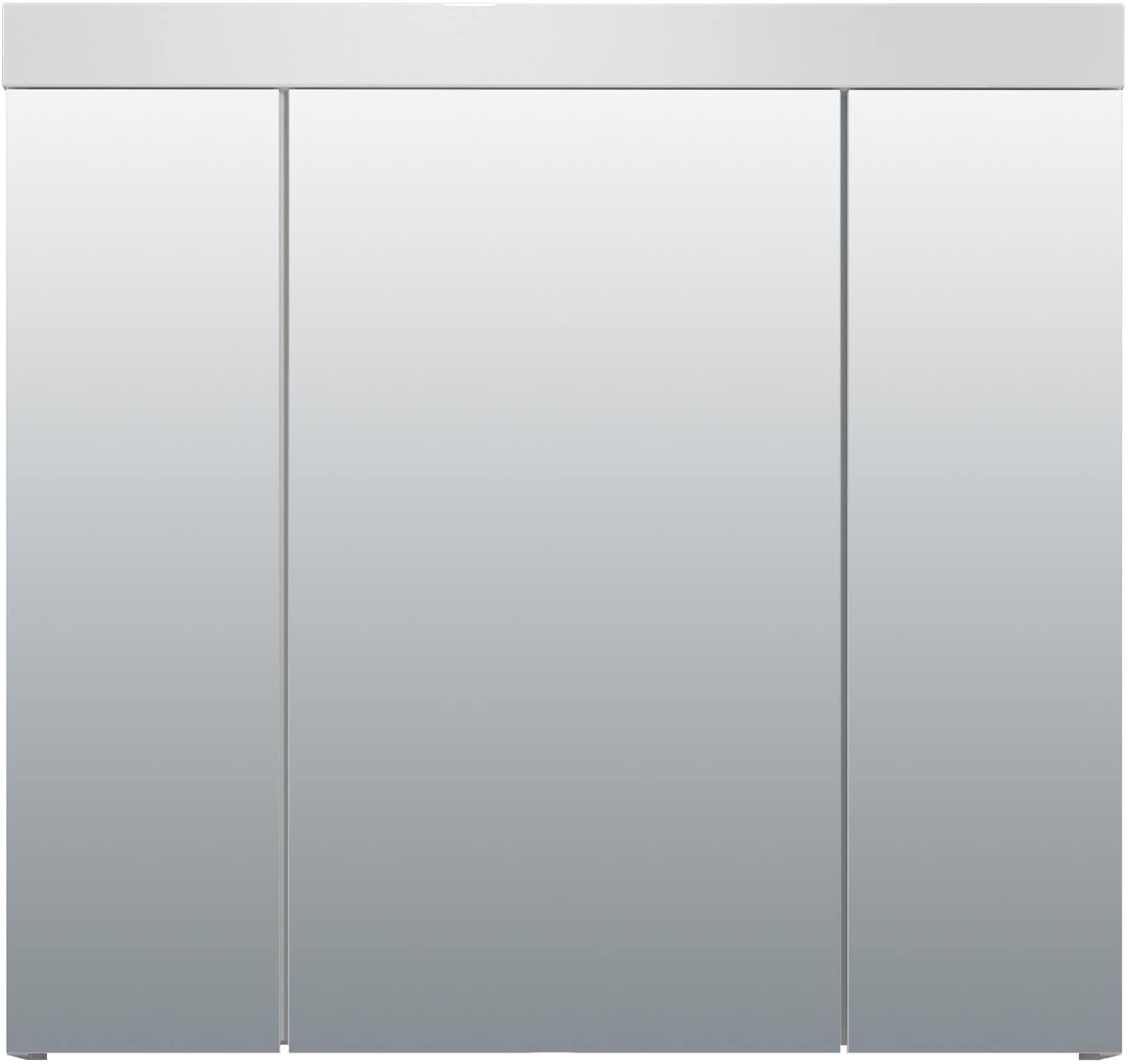 welltime Spiegelschrank »Dormoletto« Badspiegel in Weiß mit 9 Fächern - Maße (B/T/H) 80/16/75 cm