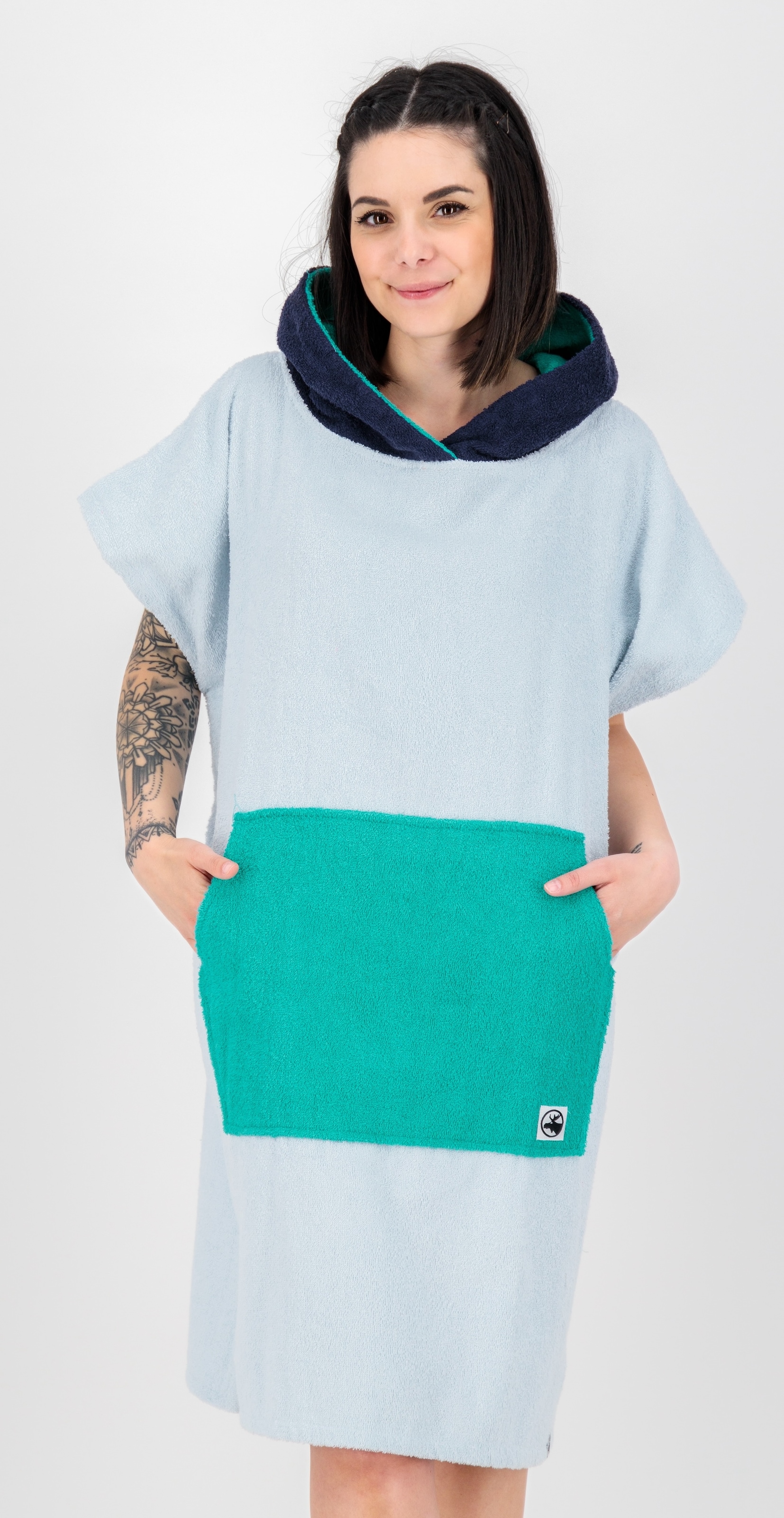 DEPROC Active Poncho »Badeponcho PARLEE BEACH«, Badeponcho mit großer Kängurutasche und Innentasche