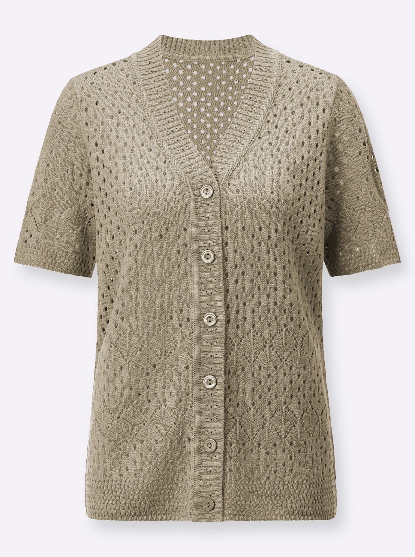 Classic Basics Ajourstrickjacke