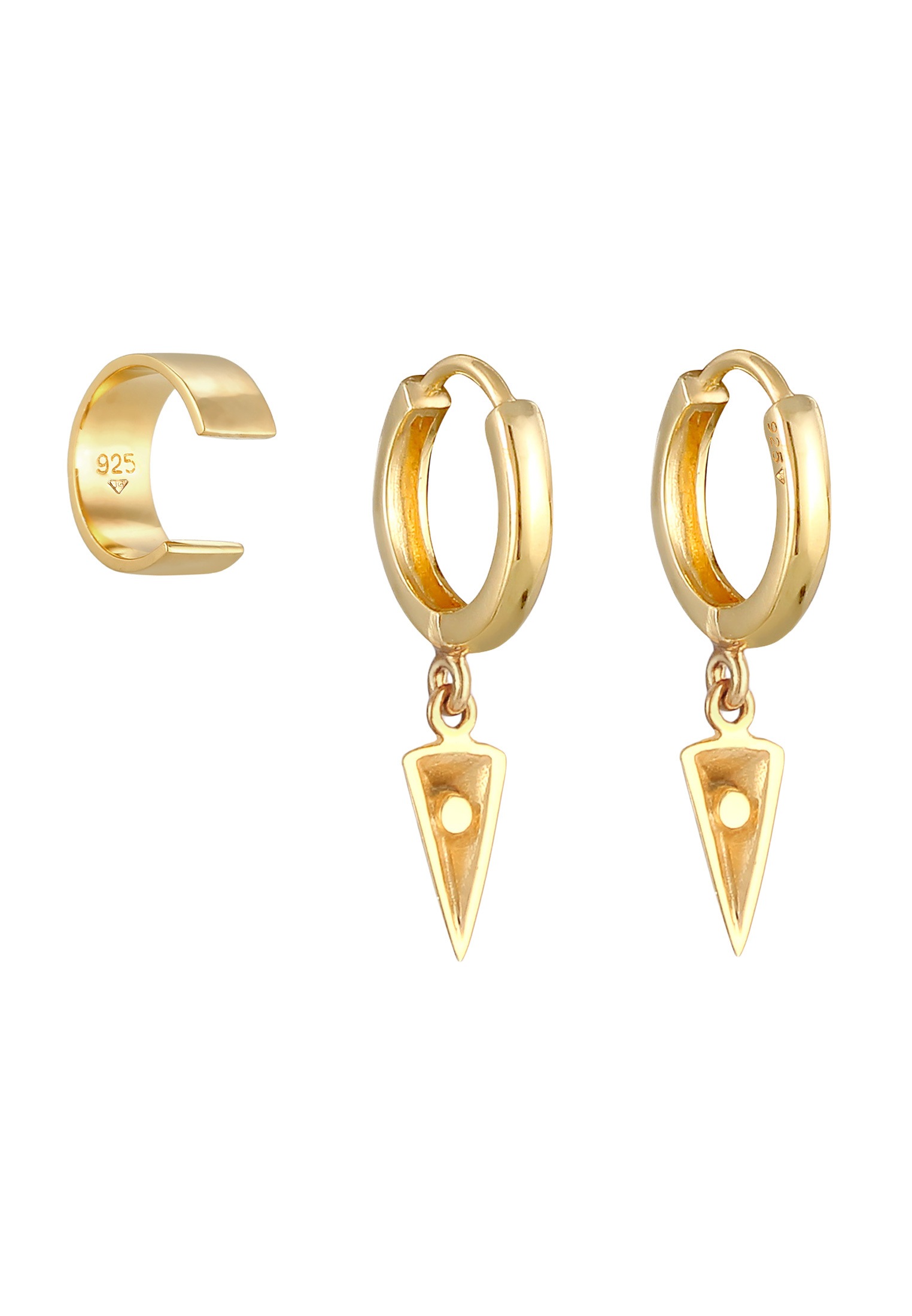 Elli Ohrstecker-Set »Ohrringe Creolen Hänger Earcuff Dreieck (3 tlg) 925 Sterling Silber«