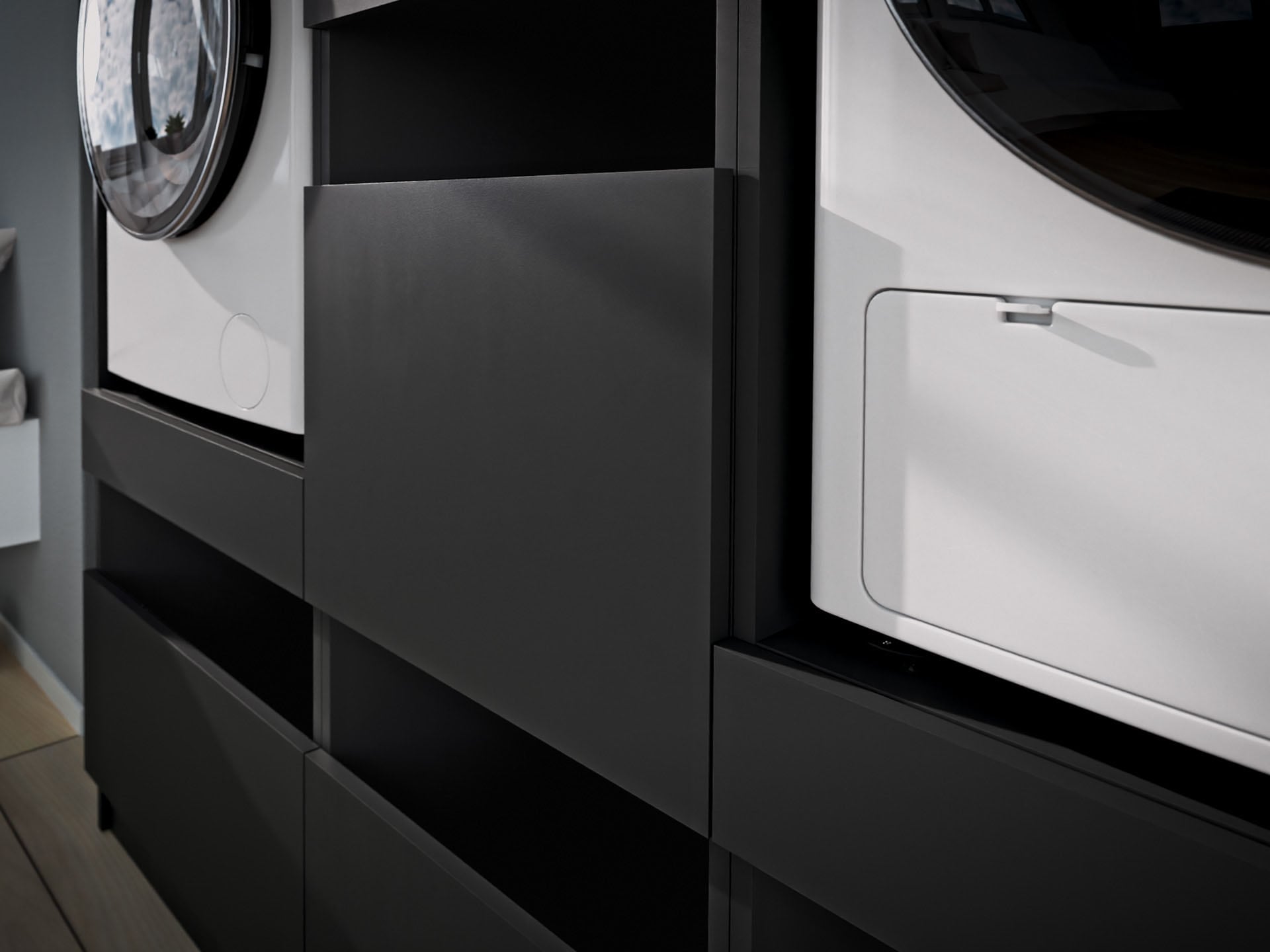 BASIC by Balculina Waschmaschinenumbauschrank »Washhome B/T/H 68x200x68 cm« 1 Stk. tlg. Breite 68cm, ausziebarer Tablerboden