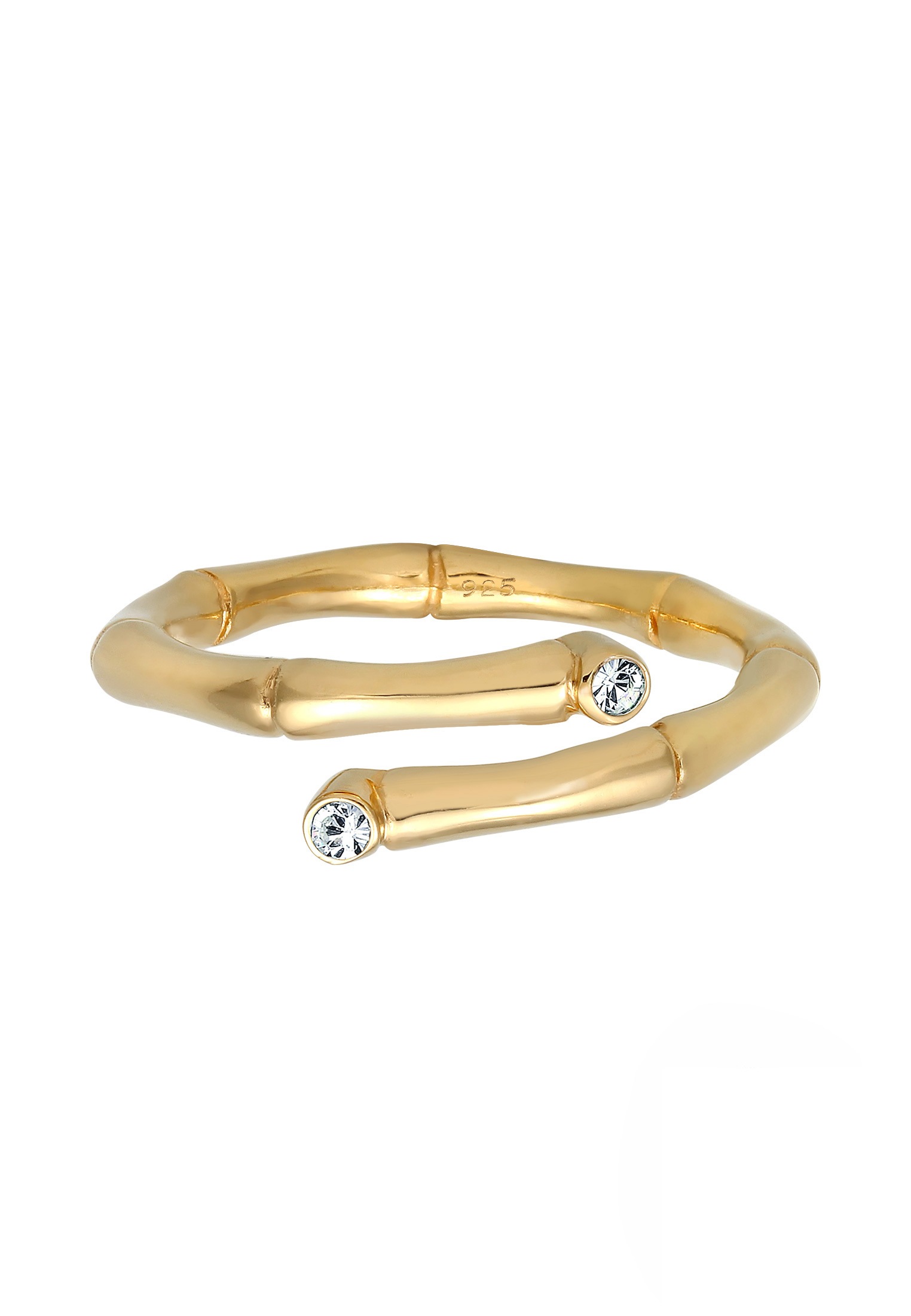 Elli Silberring »Ring Bambus Kristalle offen 925 Silber«