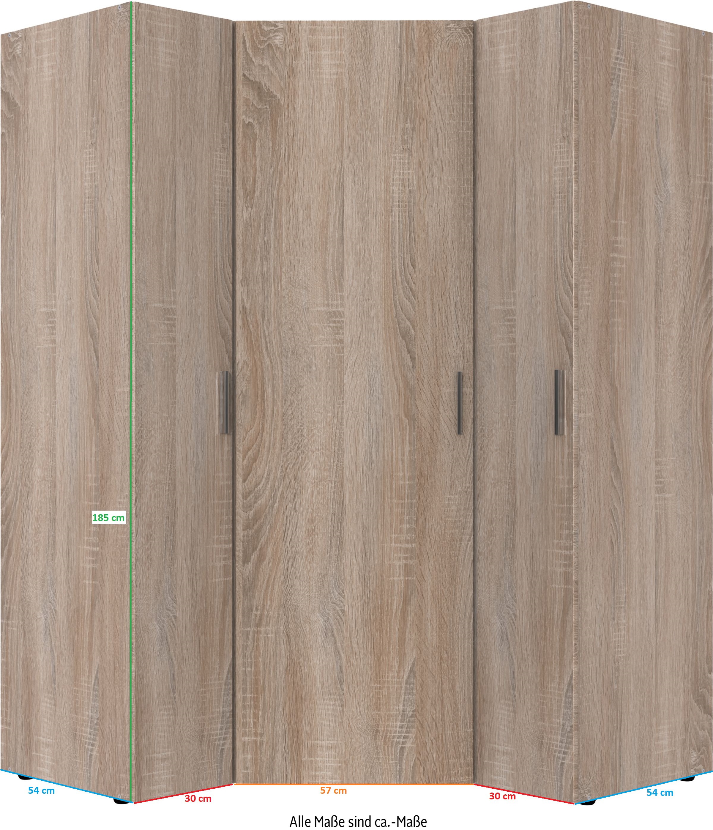 Wimex Schranksystem »Münster«, (Spar-Set, 3tlg: Eckschrank+ 2 Schränke 30cm breit), Mehrzweckschrank, Individuelle Ecklösung