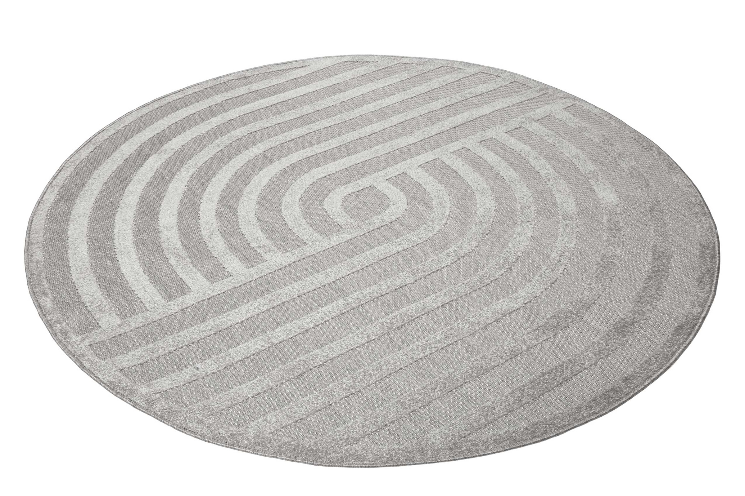 Esprit Teppich »Spirit, In - und Outdoor geeignet«, rund, mit Hoch-Tief-Effekt, grafisch, modern, robust, Außenbereich