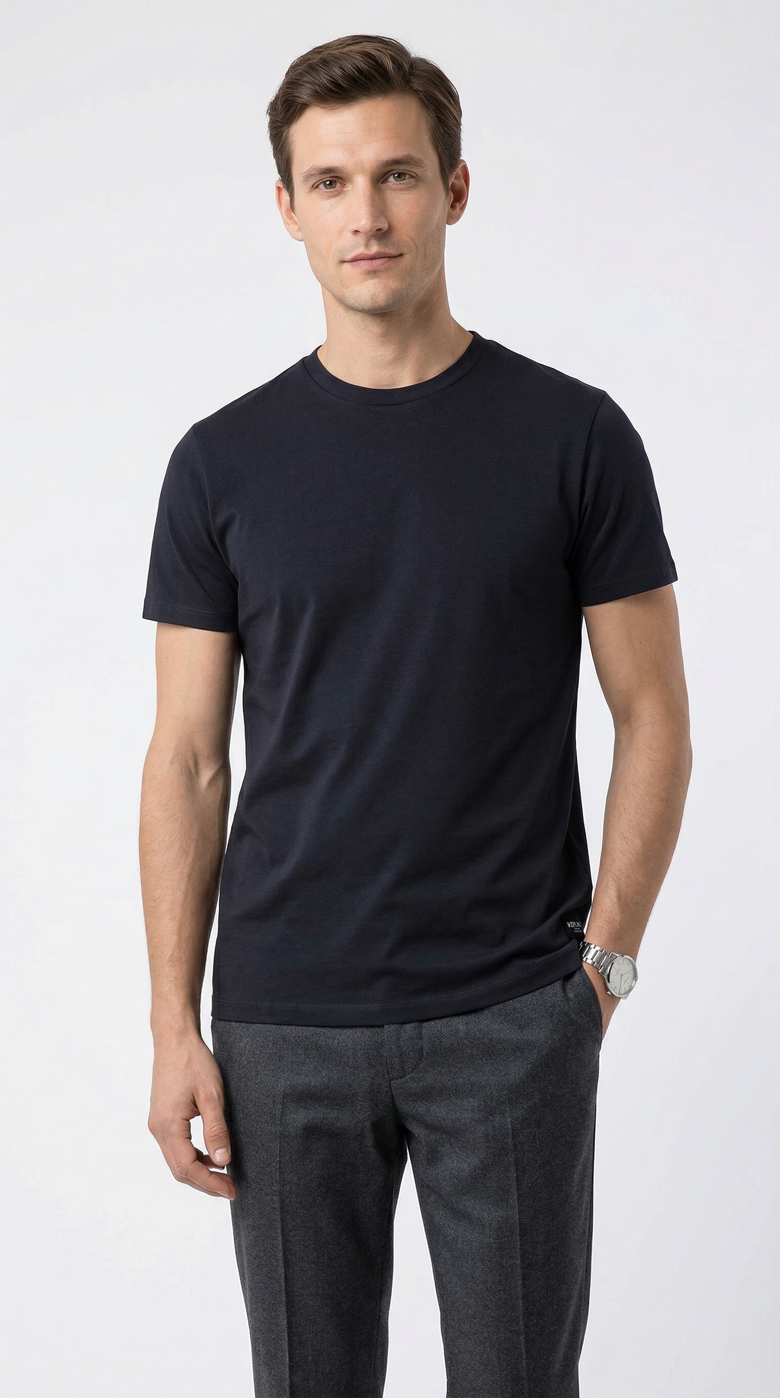 Replay T-Shirt Baumwoll-Mix, Rundhalsform