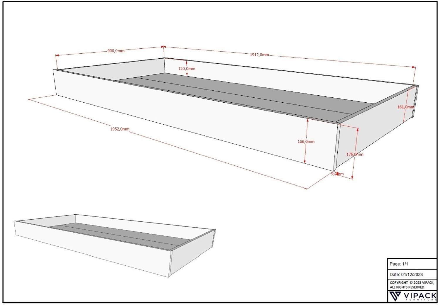 Vipack Etagenbett »Forrest Massivholzbett Made in Europe, stabil und hochwertig gebaut« Liegefläche 90/140x200cm, mit Leiter, Rolllattenrost u. Bettschublade, 