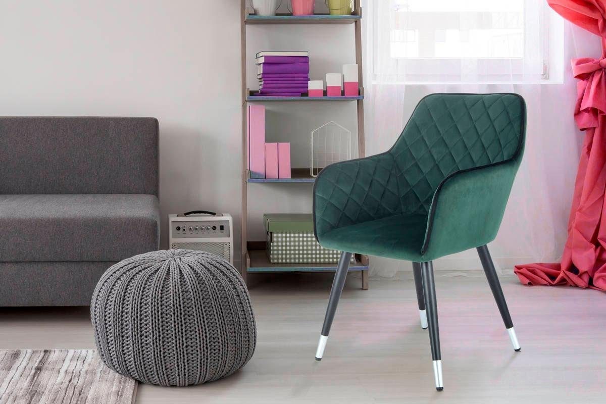 Kayoom Stuhl »Amino 625, stilvoller Design-Stuhl,samtweicher Bezug aus Velvet-Stoff« () 1 Stk.samtweicher Bezug, elegant, glamourös, elegante Optik