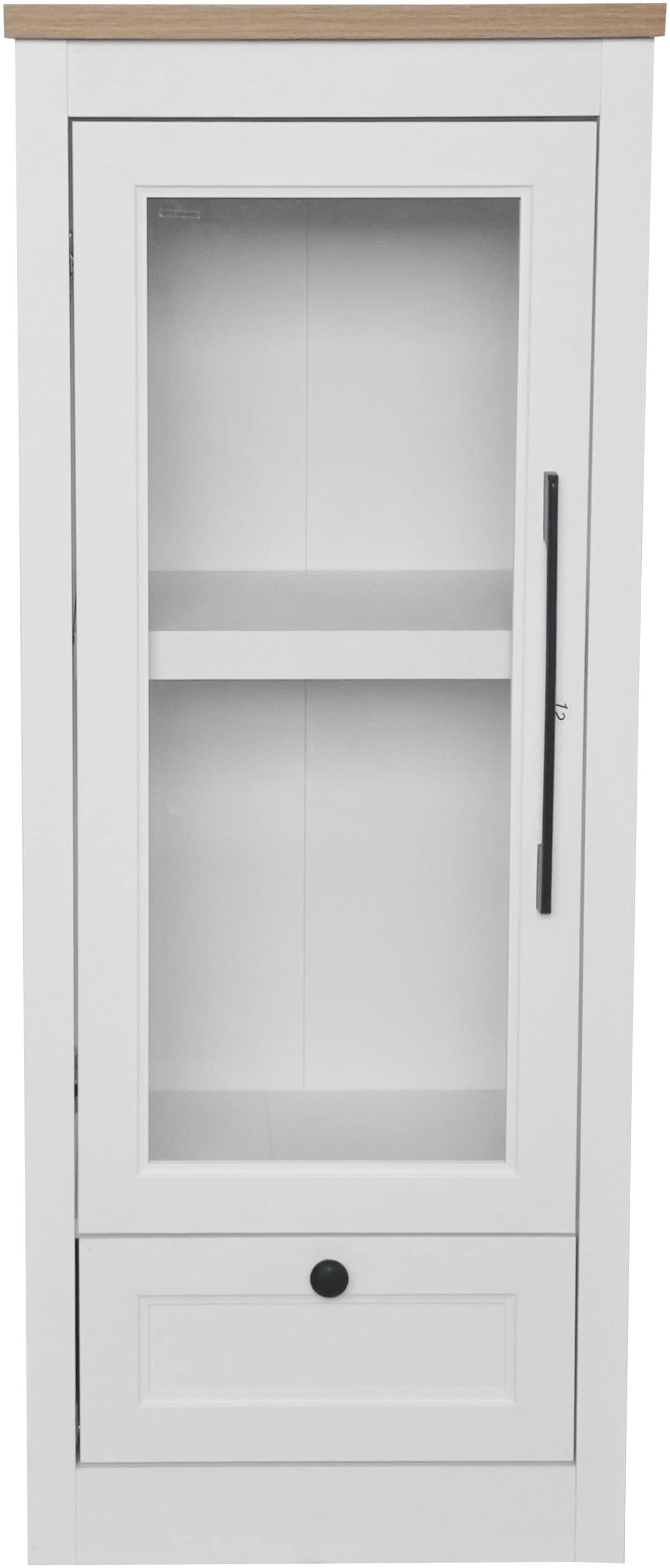 OTTO home Vitrine »Ismund«, aus MDF, mit Holz-Zierleiste, schwarzem Metallgriff, Höhe 121 cm