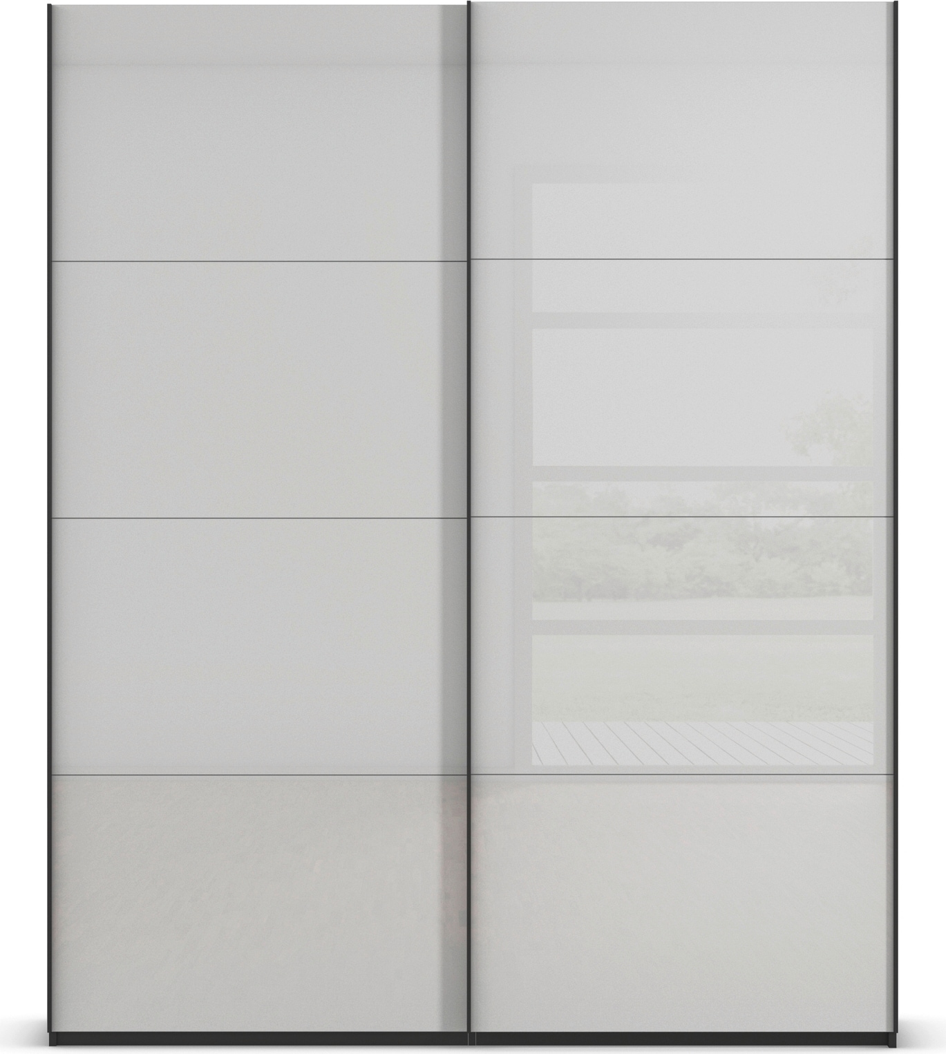 rauch Schwebetürenschrank »Kleiderschrank Schrank Garderobe Schlafzimmerschrank SCALE-FYRA«, edle viergeteilte Türen mit Glas-Front viele Farben MADE IN GERMANY