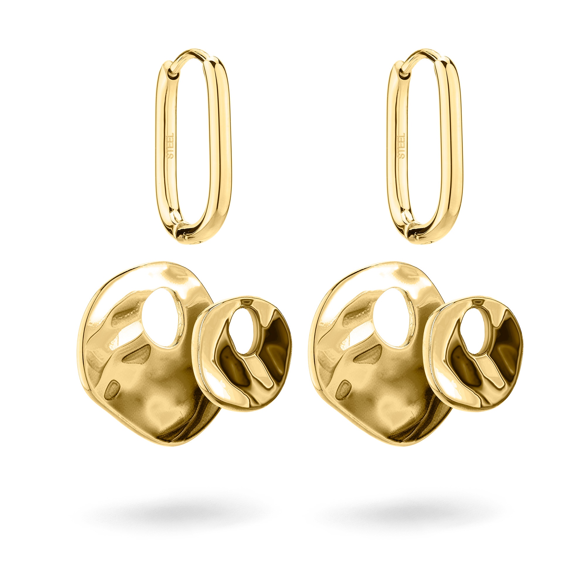 Liebeskind Berlin Paar Creolen »Schmuck Geschenk Ohrringe mit 2 abnehmbaren Einhängern Organics«