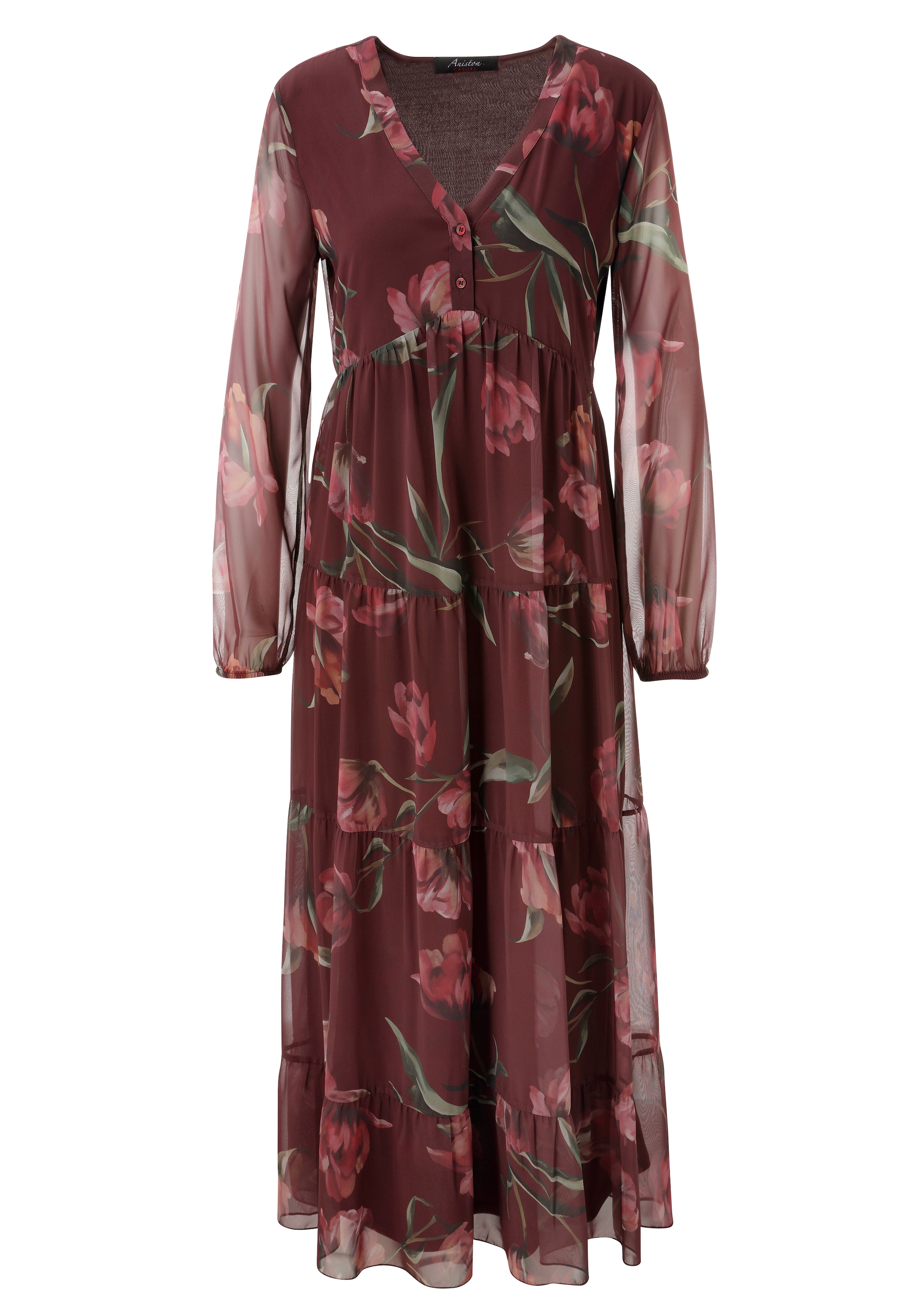 Aniston CASUAL Maxikleid mit großflächigen, farbharmonischen Blumendruck - NEUE KOLLEKTON