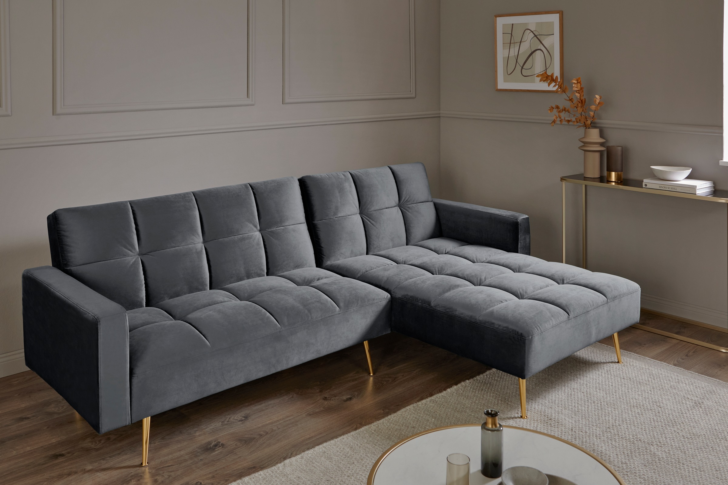 Jahnke Ecksofa »CHILLAX POSH CORNER« mit Schlaffunktion, wechselseitig montierbar, 244 x 150 cm