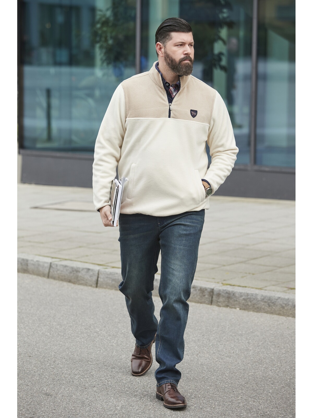 Charles Colby Sweatjacke »Fleece-Sweatshirt DUKE DILLEN«