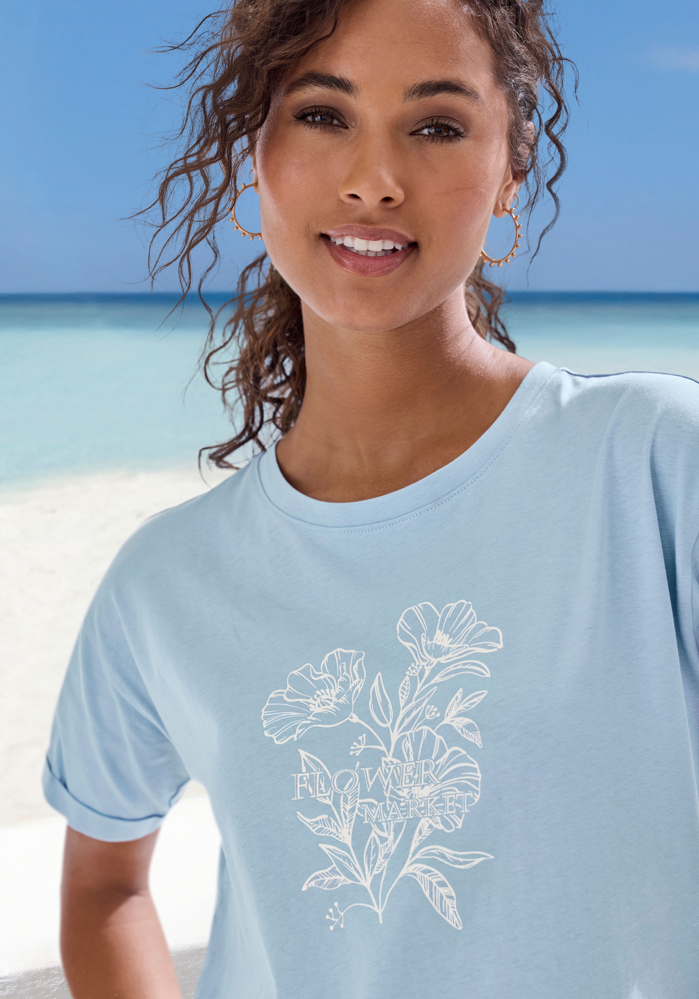 Vivance T-Shirt »mit Frontdruck« aus hochwertiger Bio-Baumwolle