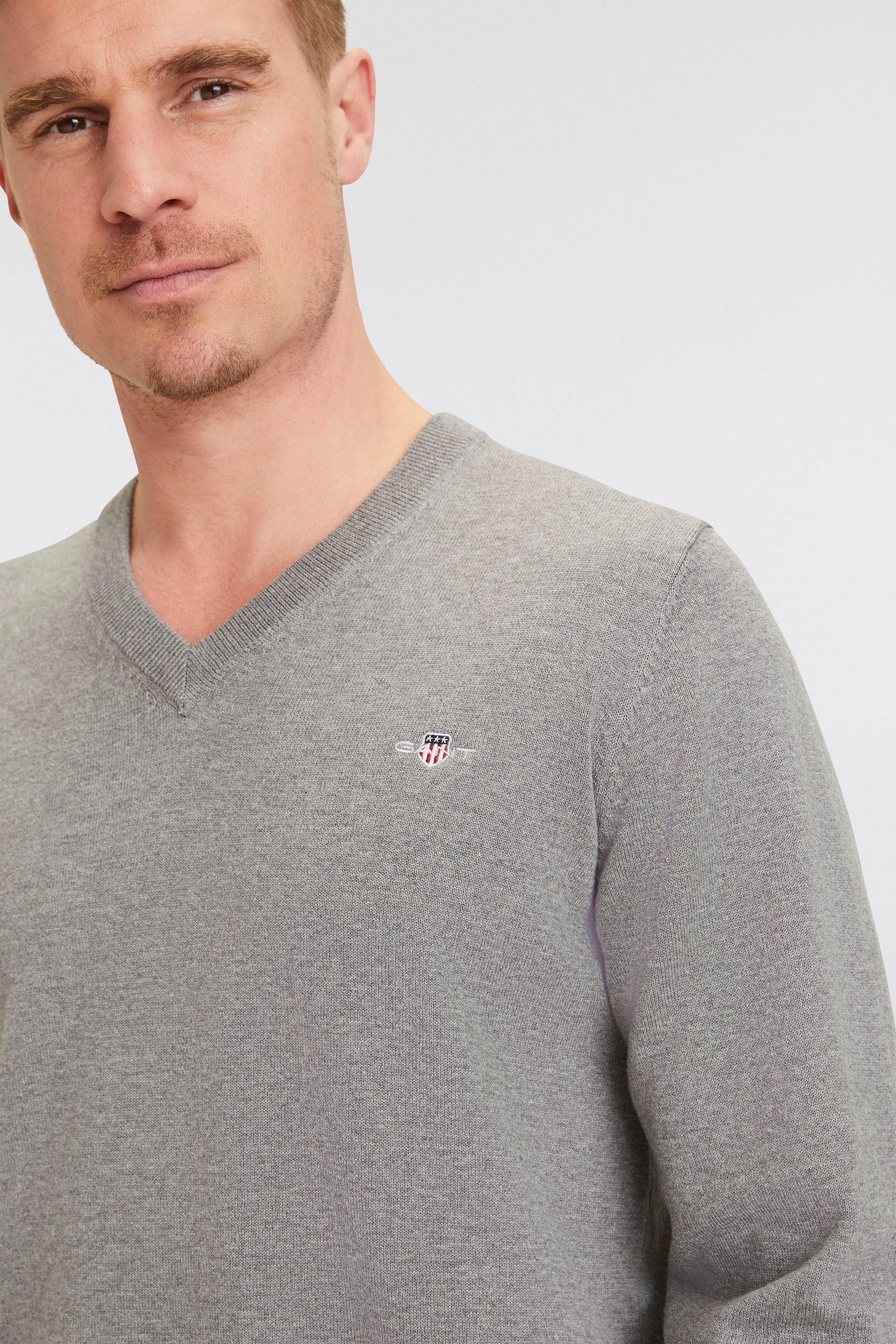Gant V-Ausschnitt-Pullover »Classic Cotton V-Neck«, Premium Strickjersey aus weicher 100% Baumwolle, Übergangspullover