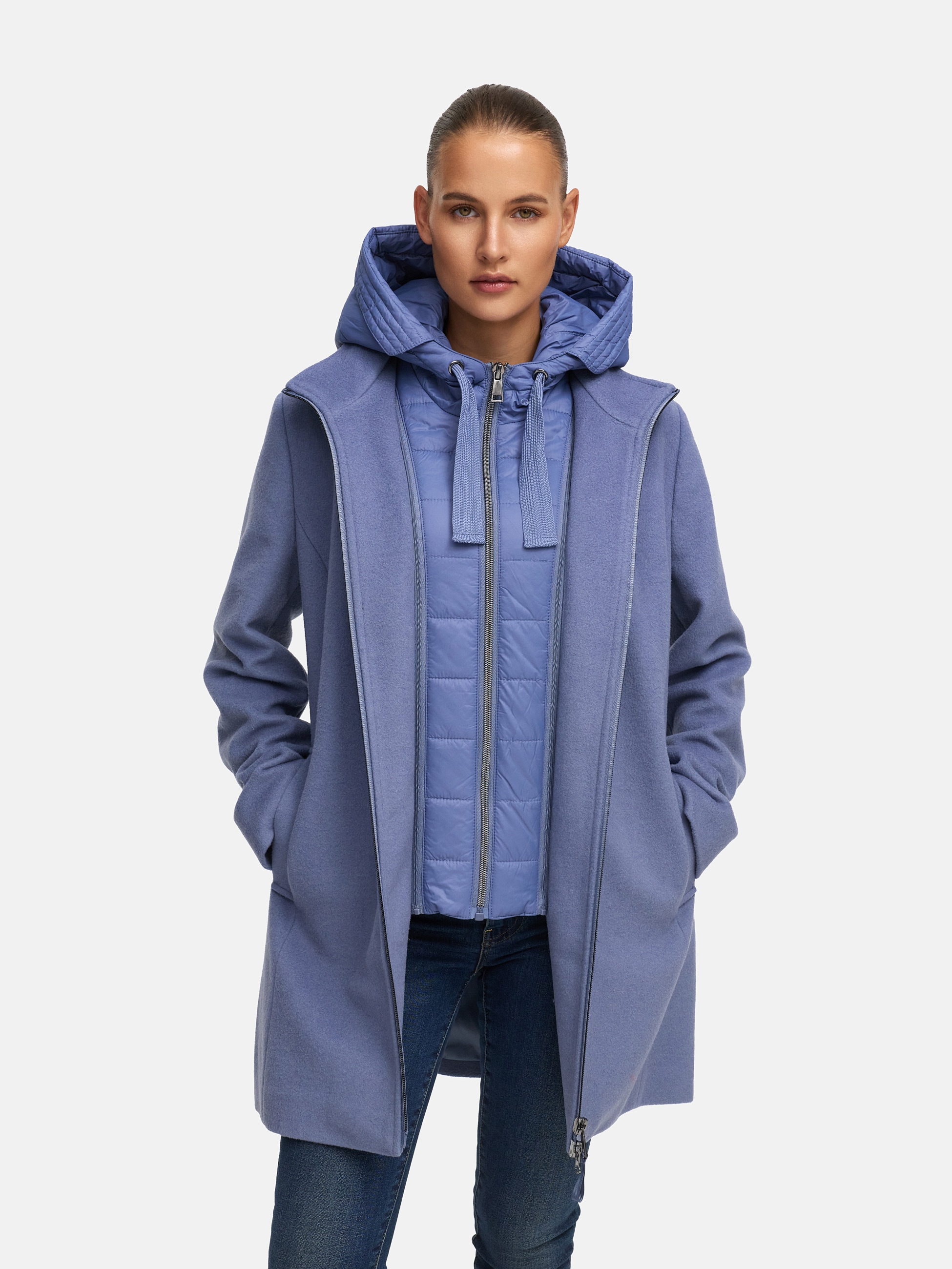 MANISA Wolljacke, mit Kapuze, mit herausnehmbarer Kapuze