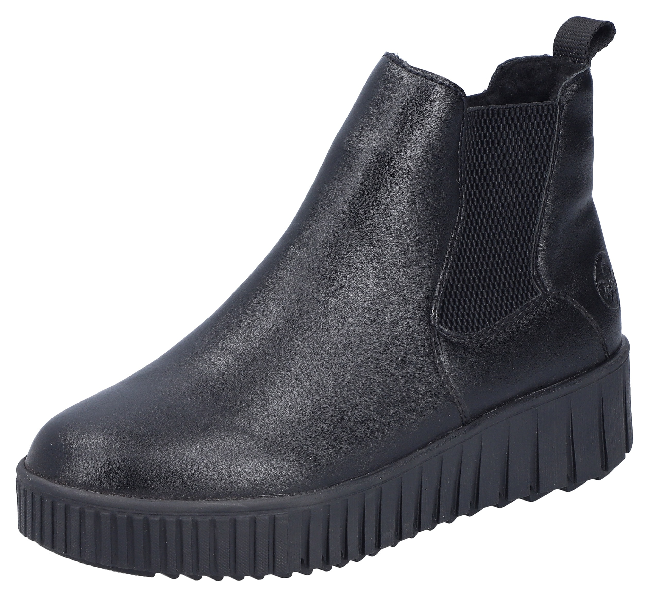 Rieker Damen Winterboots Chelseaboots, Plateausneaker, Stiefelette, Reißverschluss und Stretch, Größe 38