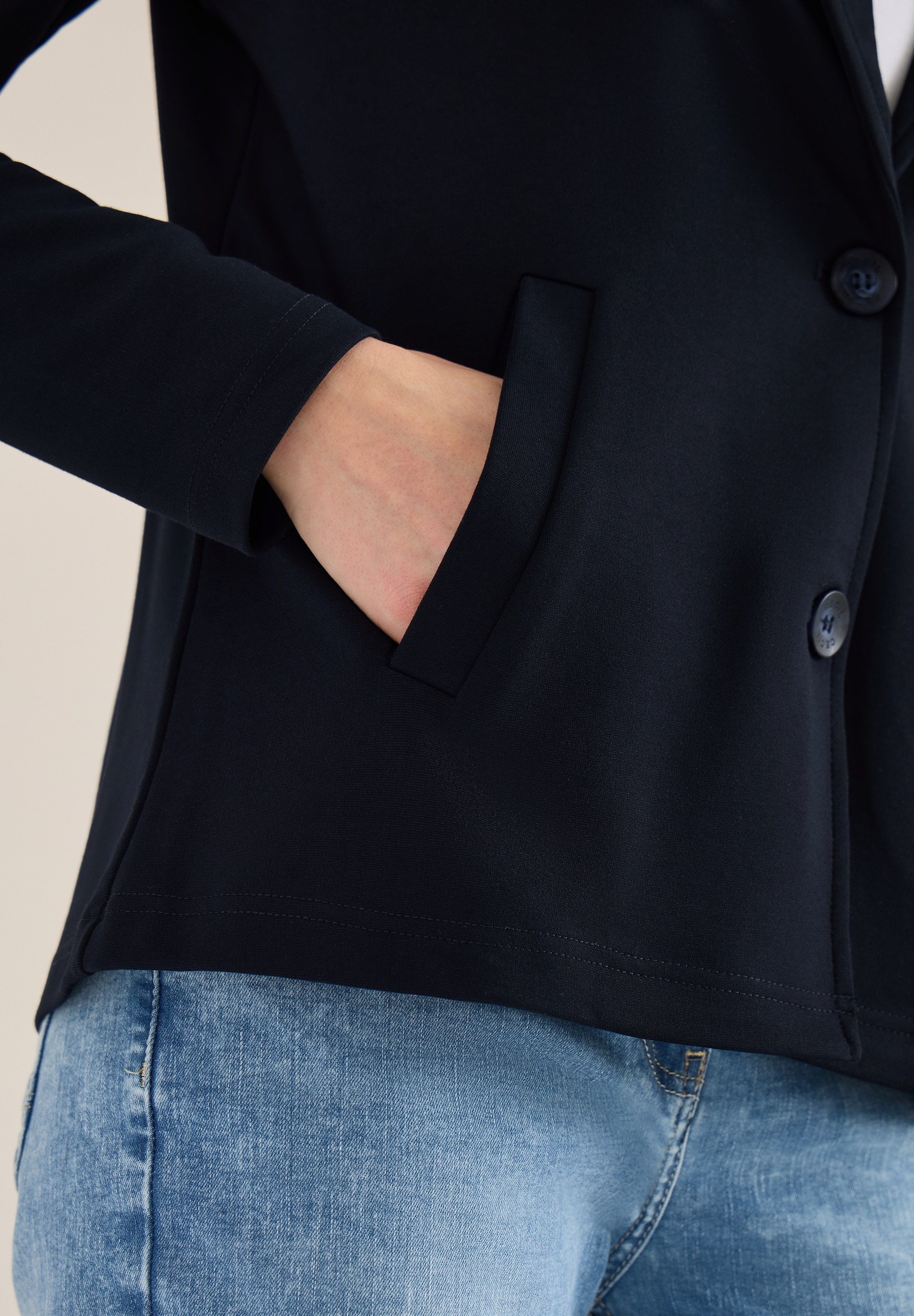 Cecil Sweatblazer mit Knopfverschluss und Viskose