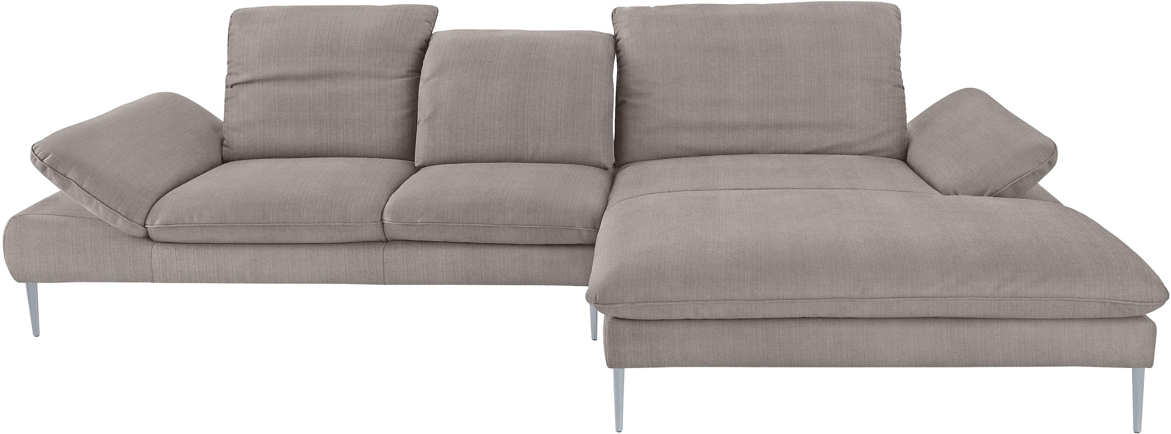 W.SCHILLIG Ecksofa »enjoy&MORE, Designsofa, bequem, zeitlos und elegant, L-Form«, mit Sitztiefenverstellung, Füße silber matt, Breite 340 cm
