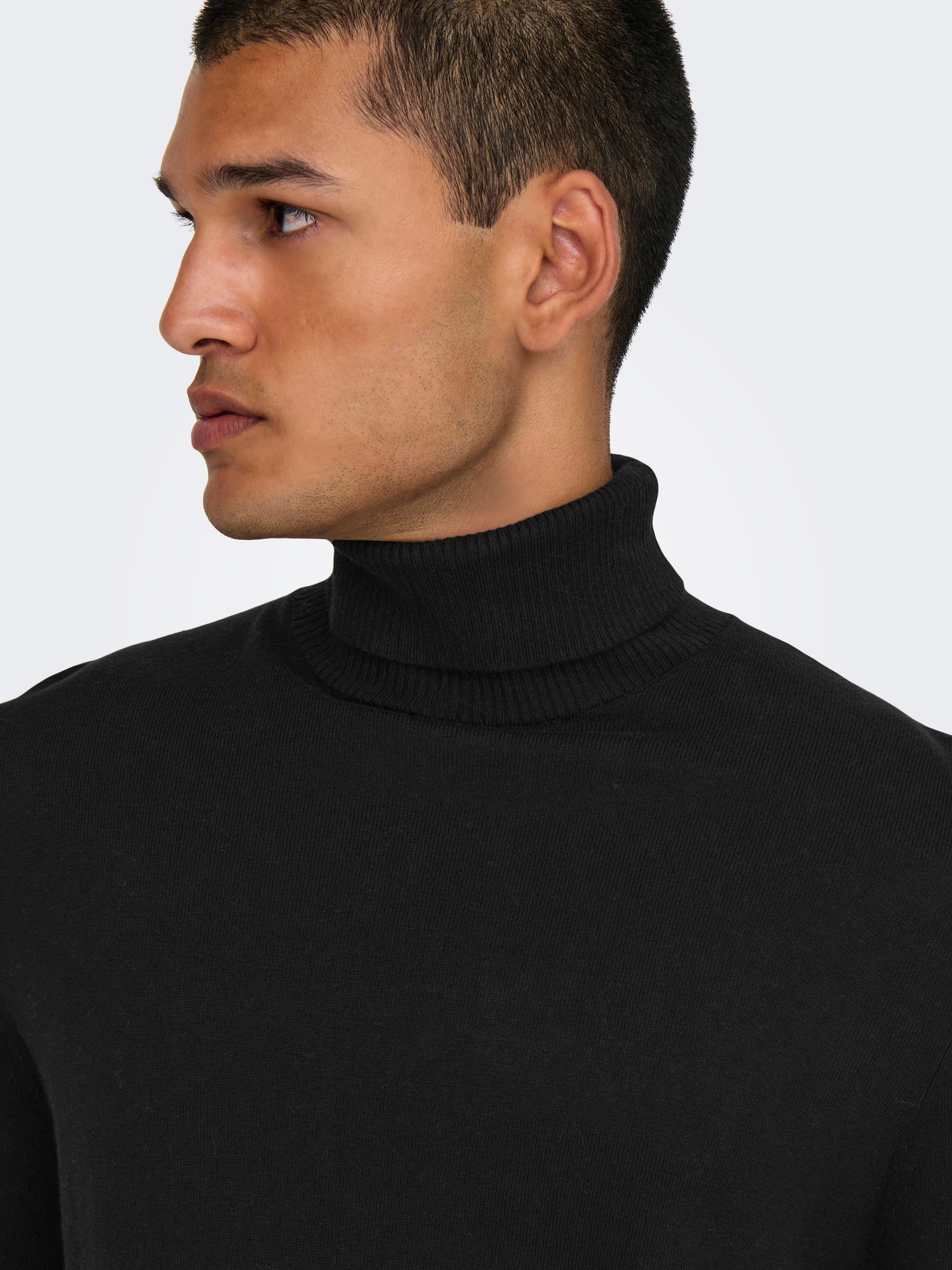 ONLY & SONS Stehkragenpullover »ONSLOUI REG 12 MEL ROLL KNIT NOOS«