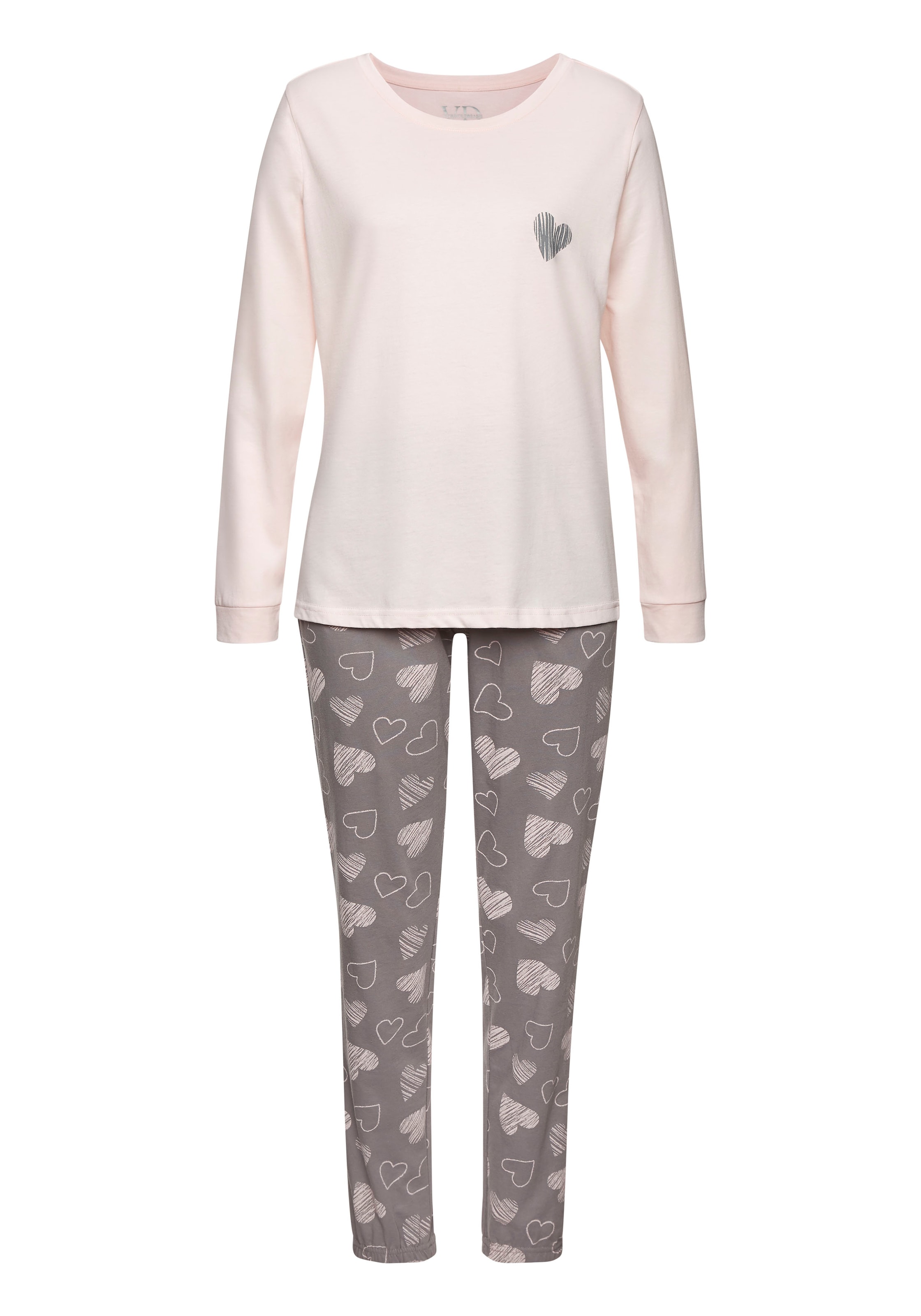 Vivance Dreams Pyjama mit süßem Herzchen-Print