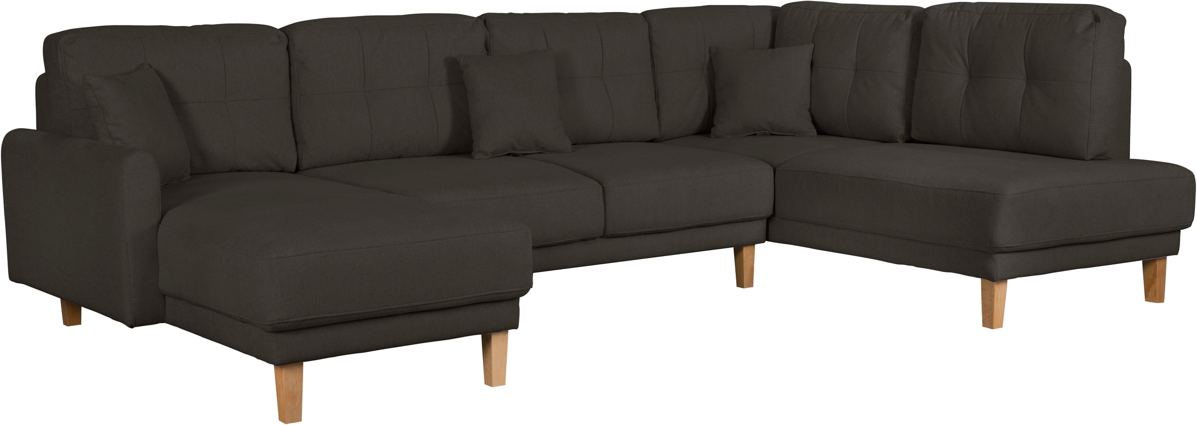 Home affaire Wohnlandschaft »TRIPLO U-Form wahlweise mit Schlaffunktion, B/T/H: 310/192/90 cm« Schlafsofa, auch mit Bettkasten, Steppung im Rückenkissen