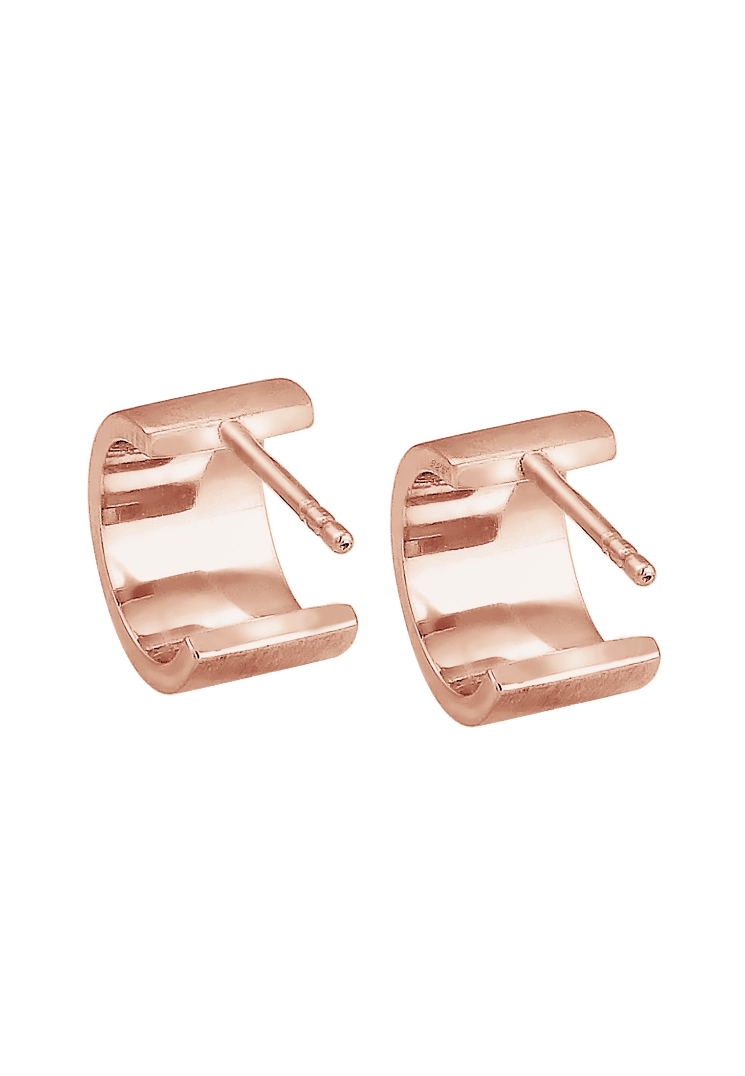 Elli Paar Creolen »Ohrringe Ohrstecker Halbcreolen Matt Modern 925 Sterling Silver«
